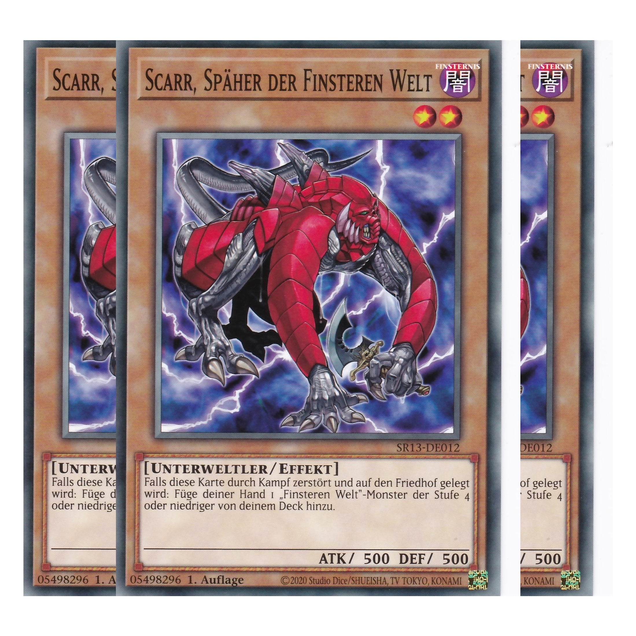 Scarr, Späher der Finsteren Welt - SR13-DE012 - Common - Deutsch - 1. Auflage - Structure Deck: Dark World - Yu-Gi-Oh! - Playset (3 Kopien)
