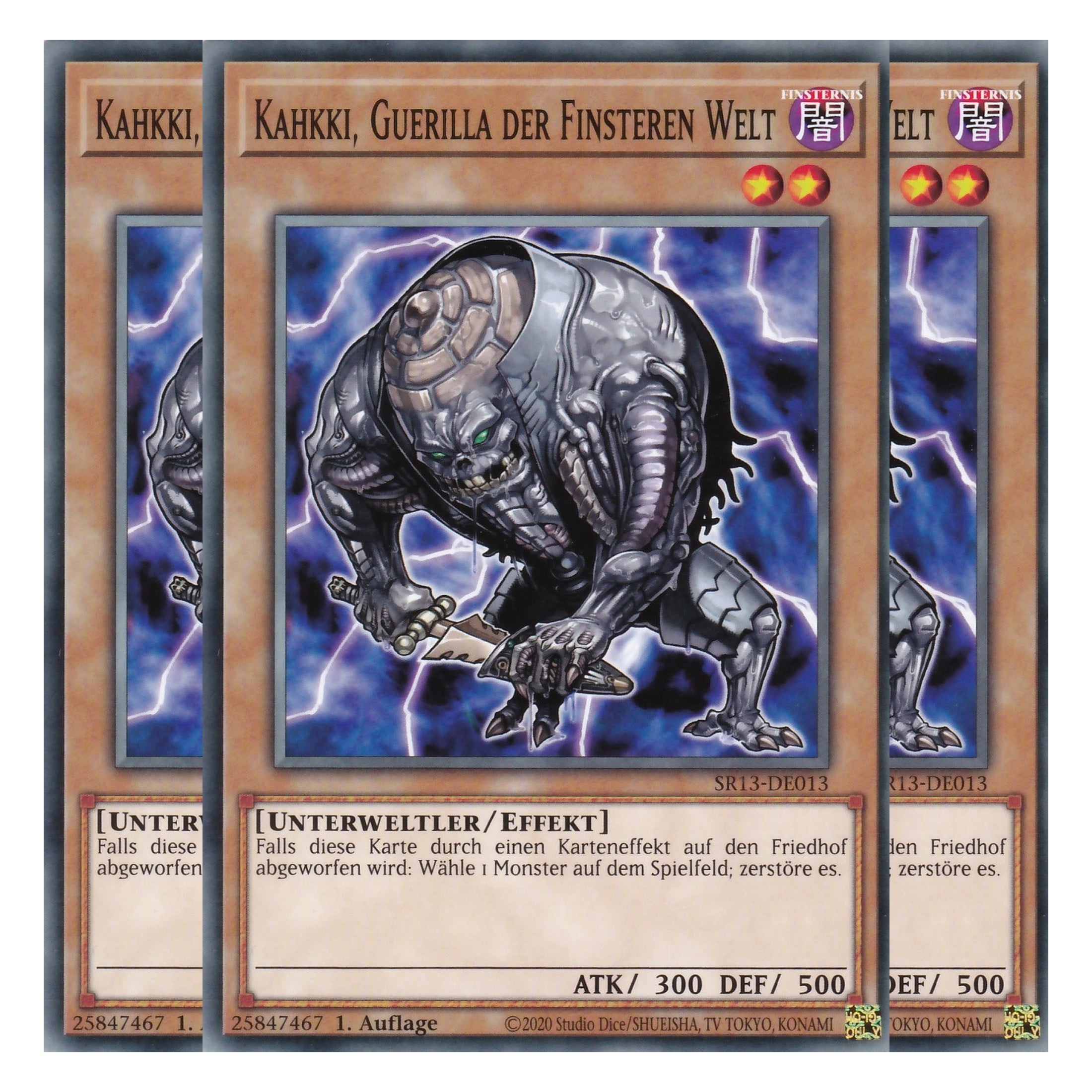 Kahkki, Guerilla der Finsteren Welt - SR13-DE013 - Common - Deutsch - 1. Auflage - Structure Deck: Dark World - Yu-Gi-Oh! - Playset (3 Kopien)