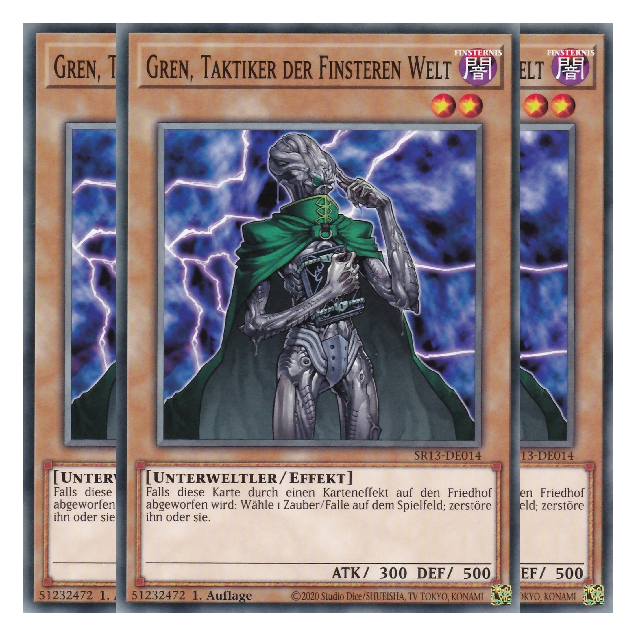 Gren, Taktiker der Finsteren Welt - SR13-DE014 - Common - Deutsch - 1. Auflage - Structure Deck: Dark World - Yu-Gi-Oh! - Playset (3 Kopien)
