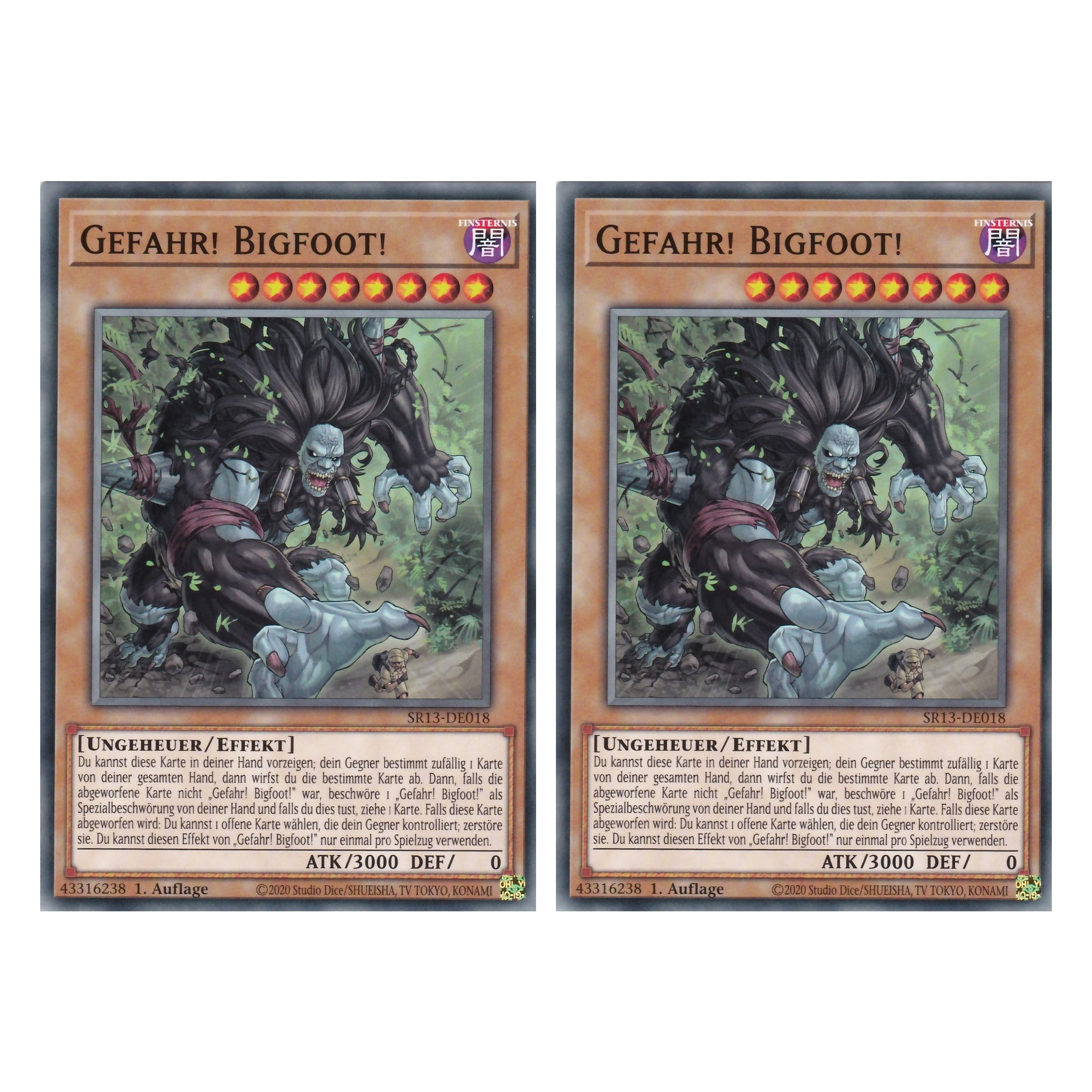 Gefahr! Bigfoot! - SR13-DE018 - Common - Deutsch - 1. Auflage - Structure Deck: Dark World - Yu-Gi-Oh! - Duo Set (2 Stück)