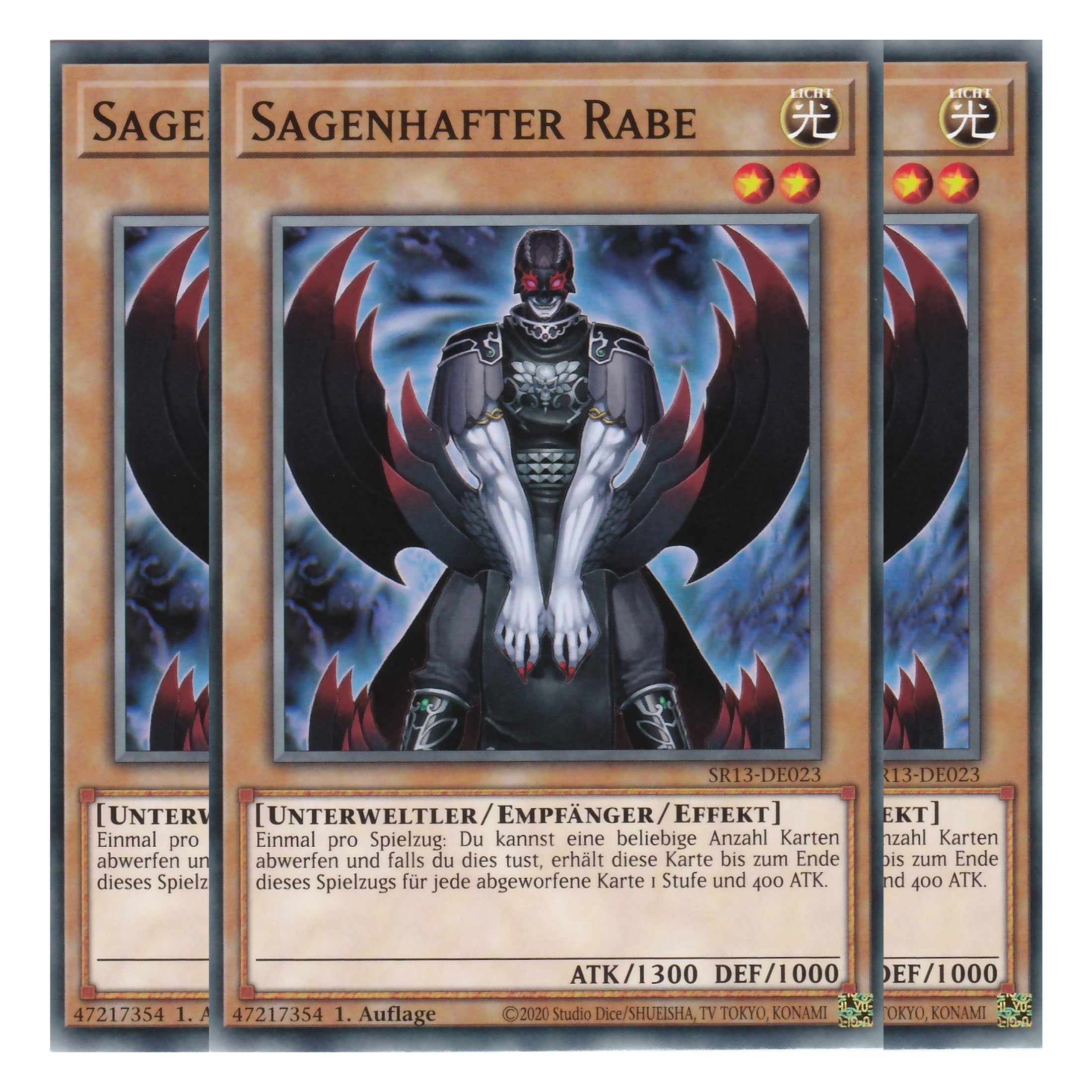 Sagenhafter Rabe - SR13-DE023 - Common - Deutsch - 1. Auflage - Structure Deck: Dark World - Yu-Gi-Oh! - Playset (3 Kopien)