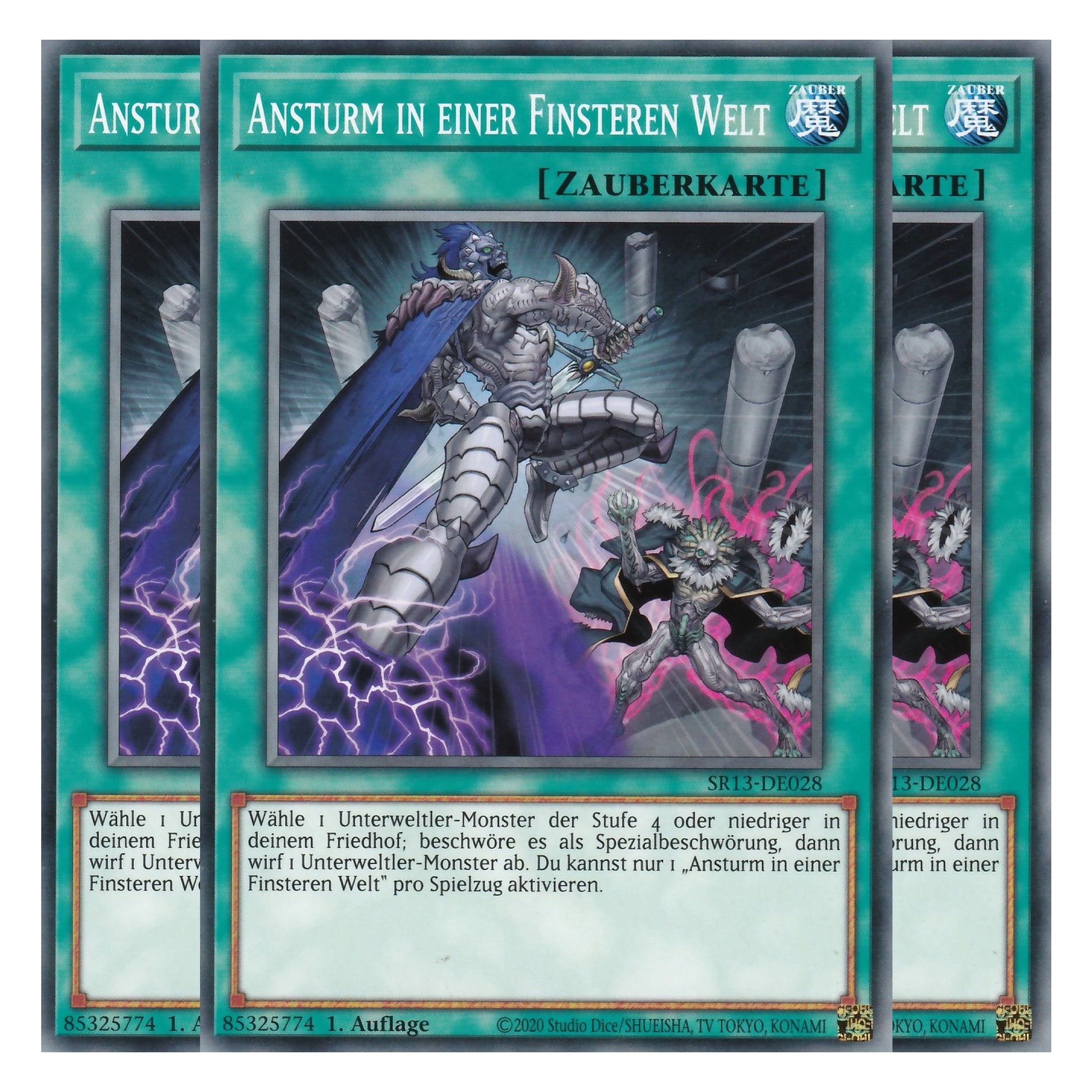Ansturm in einer Finsteren Welt - SR13-DE028 - Common - Deutsch - 1. Auflage - Structure Deck: Dark World - Yu-Gi-Oh! - Playset (3 Kopien)