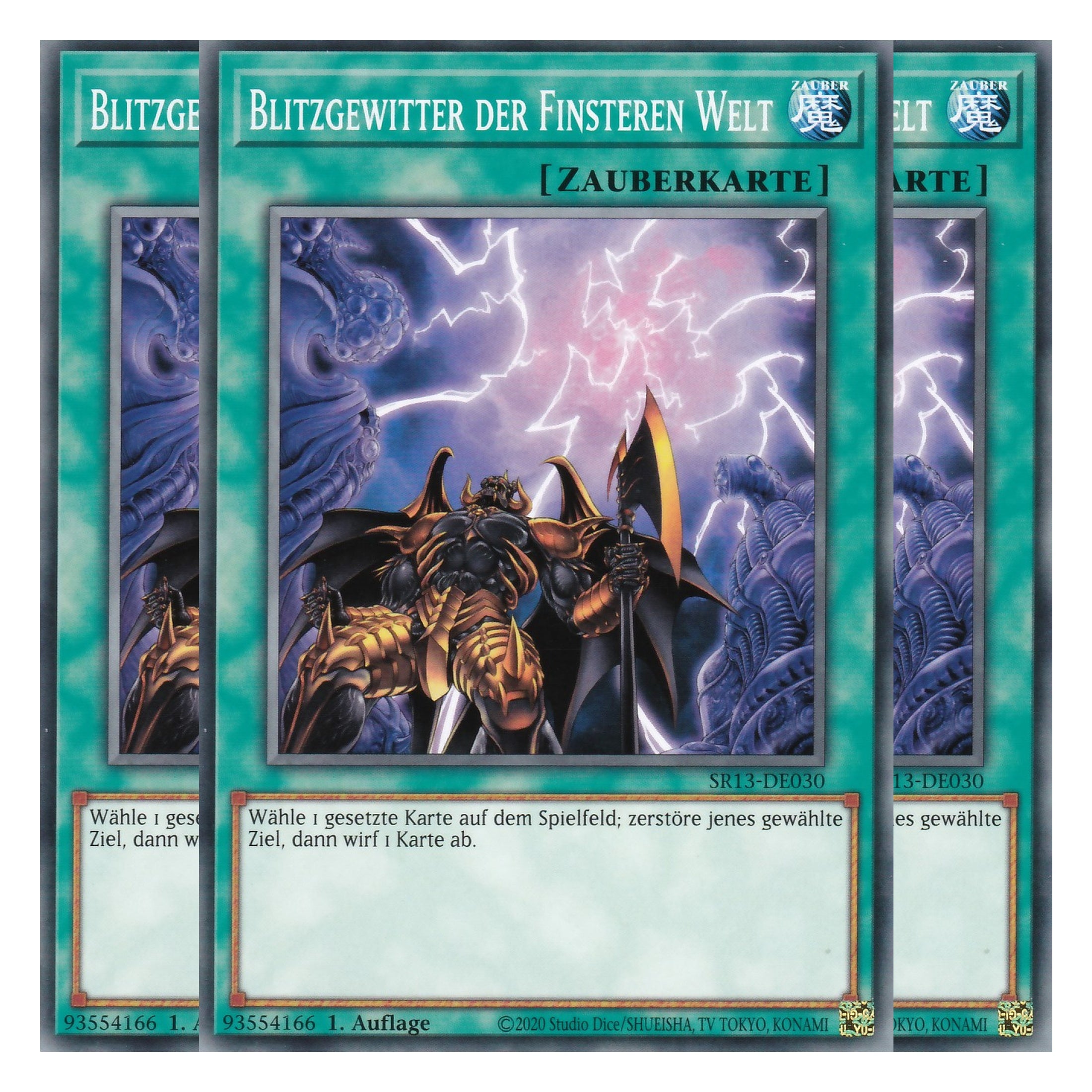 Blitzgewitter der Finsteren Welt - SR13-DE030 - Common - Deutsch - 1. Auflage - Structure Deck: Dark World - Yu-Gi-Oh! - Playset (3 Kopien)