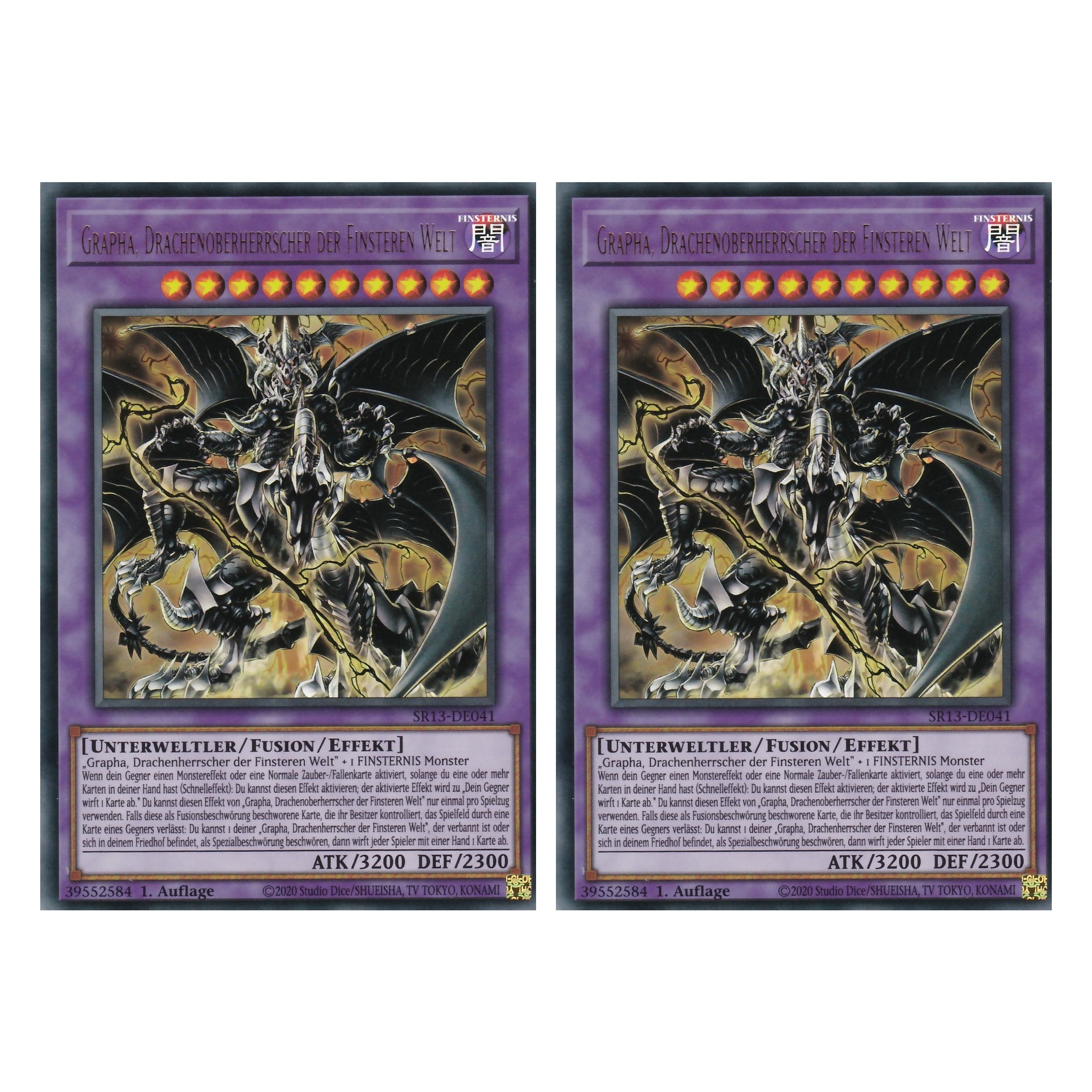 Grapha, Drachenoberherrscher der Finsteren Welt - SR13-DE041 - Ultra Rare - Deutsch - 1. Auflage - Structure Deck: Dark World - Yu-Gi-Oh! - Duo Set (2 Stück)