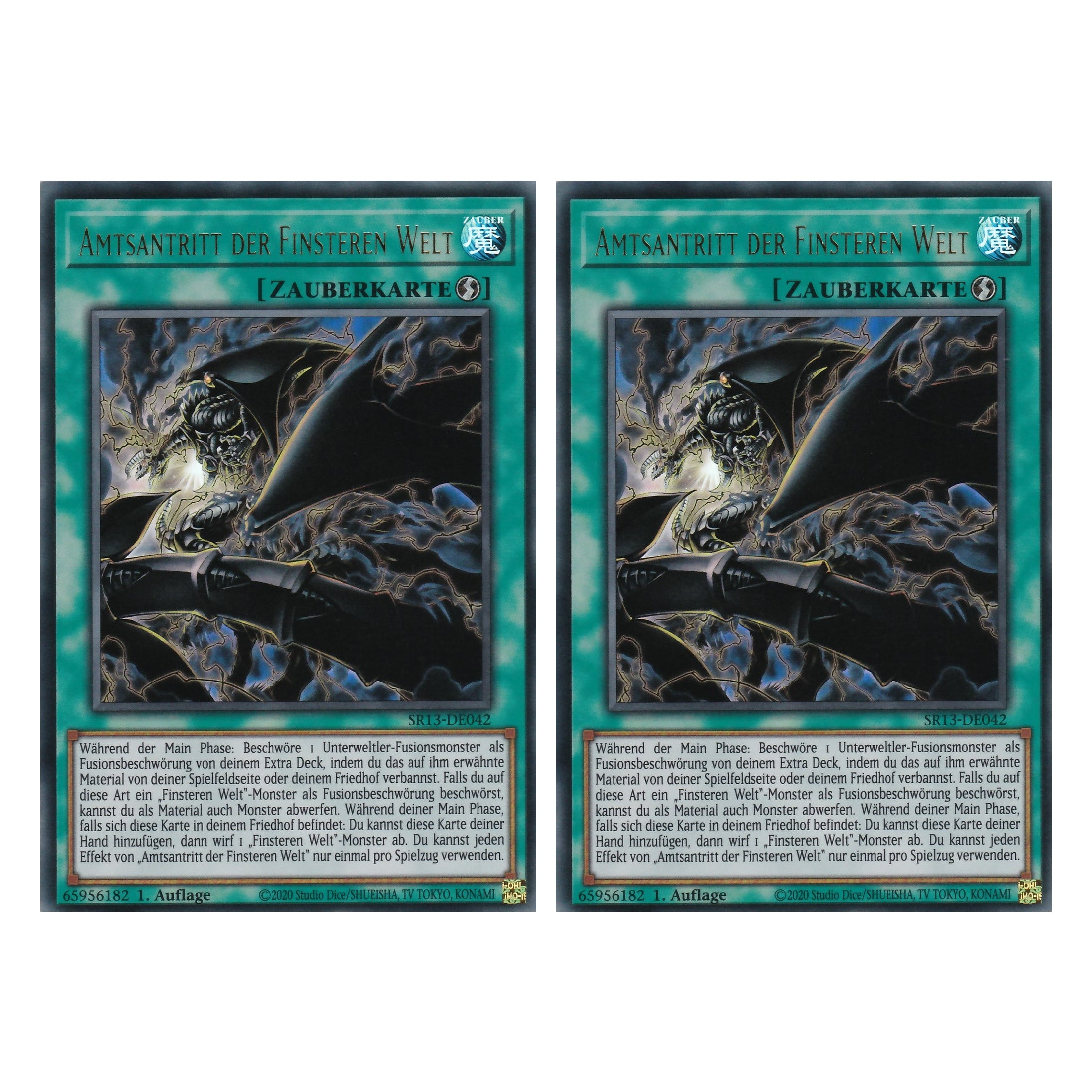Amtsantritt der Finsteren Welt - SR13-DE042 - Ultra Rare - Deutsch - 1. Auflage - Structure Deck: Dark World - Yu-Gi-Oh! - Duo Set (2 Stück)