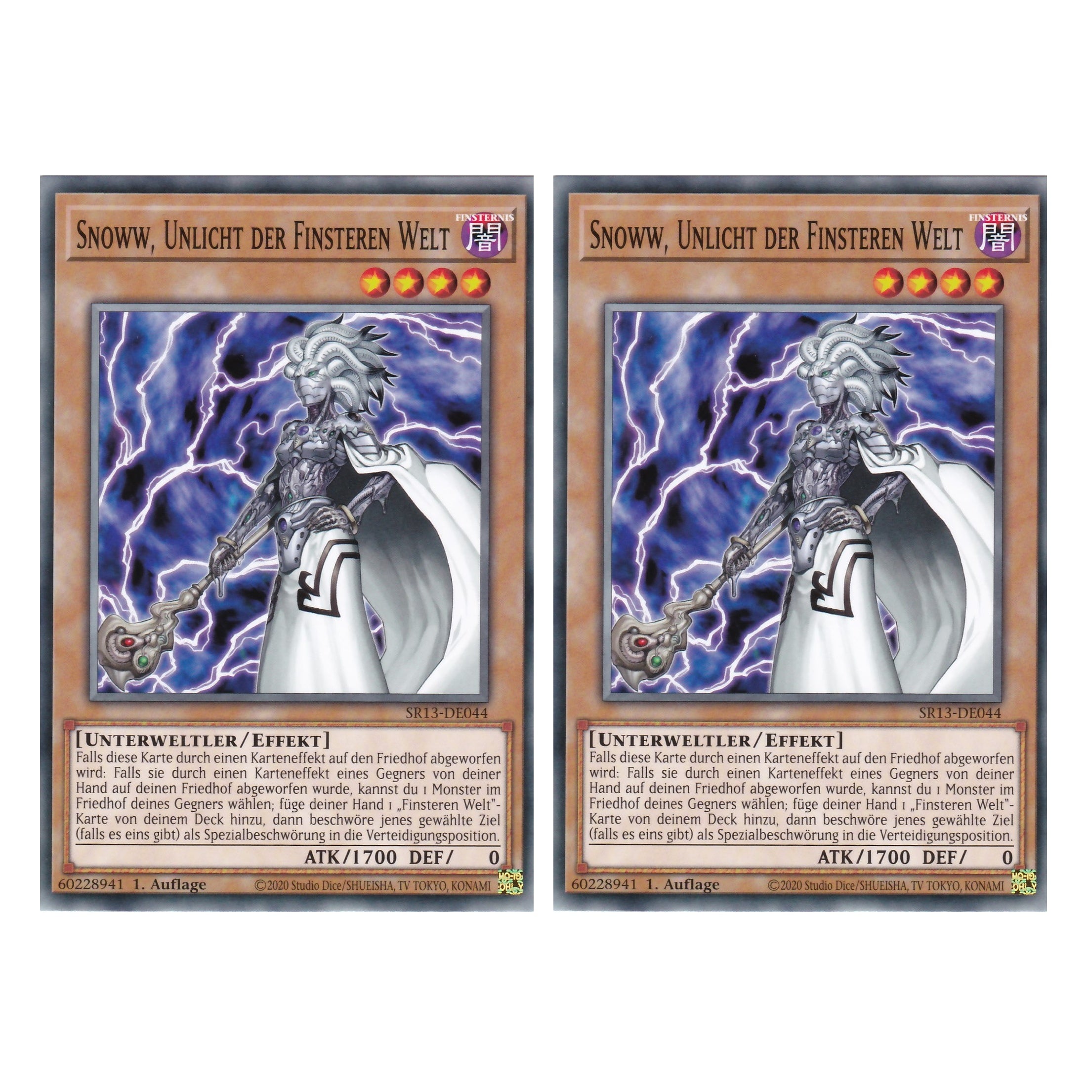 Snoww, Unlicht der Finsteren Welt - SR13-DE044 - Common - Deutsch - 1. Auflage - Structure Deck: Dark World - Yu-Gi-Oh! - Duo Set (2 Stück)