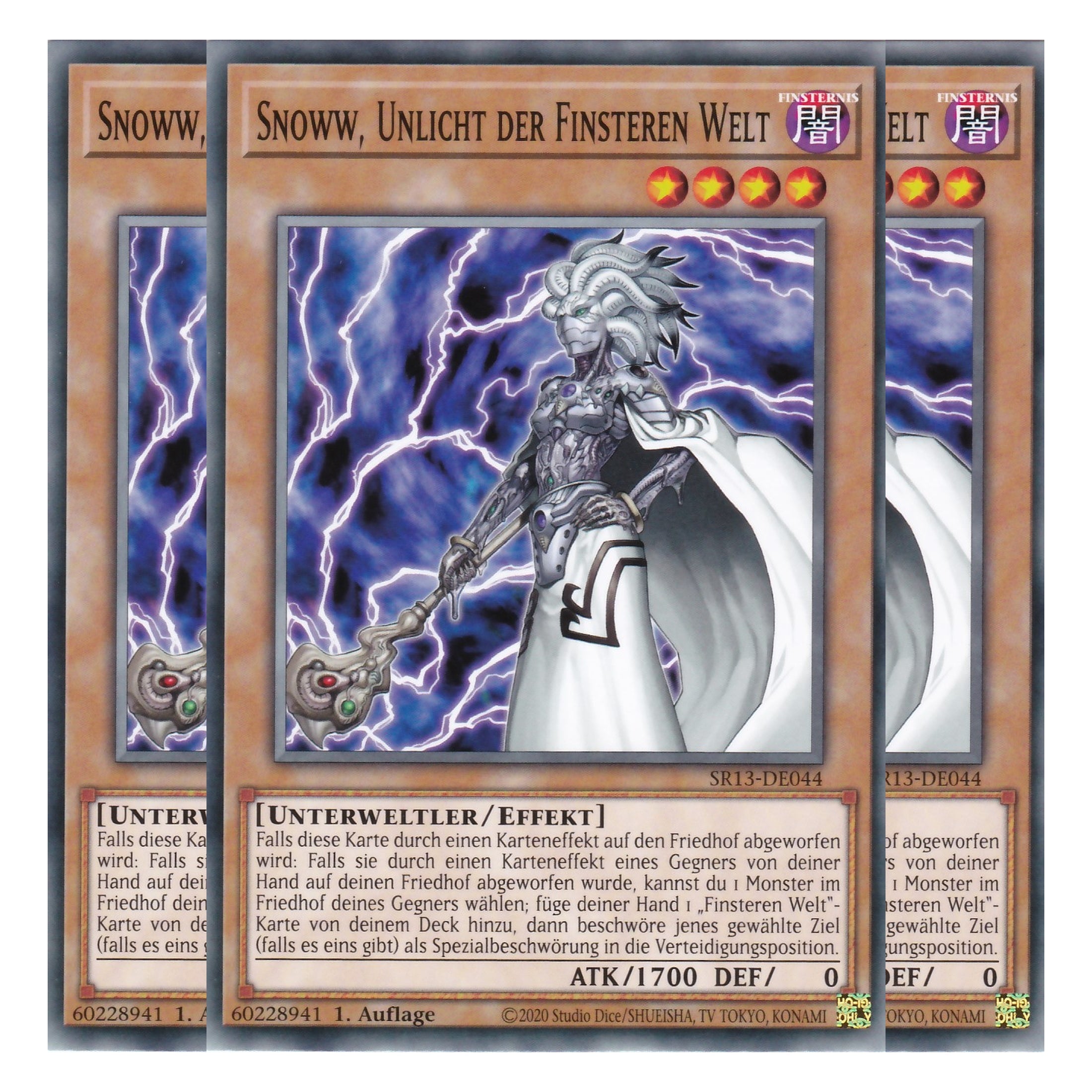 Snoww, Unlicht der Finsteren Welt - SR13-DE044 - Common - Deutsch - 1. Auflage - Structure Deck: Dark World - Yu-Gi-Oh! - Playset (3 Kopien)