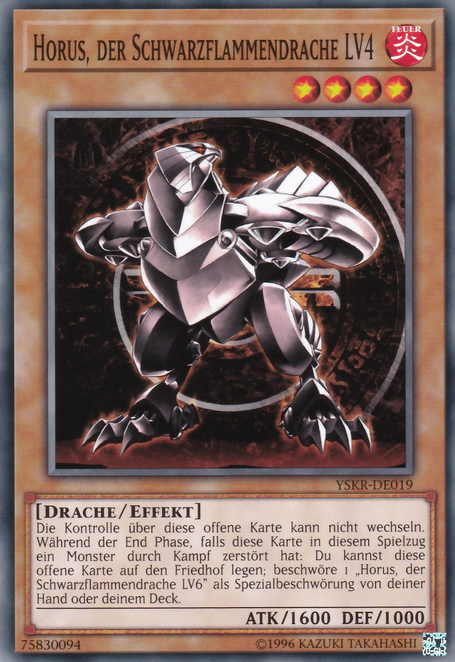 YSKR-DE019 - Horus, der Schwarzflammendrache LV4 - Common - 2. Auflage - Deutsch - Starter Deck: Kaiba Reloaded