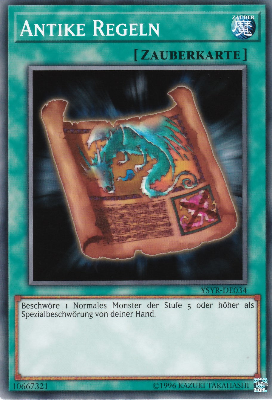 YSYR-DE034 - Antike Regeln - Common - 2. Auflage - Deutsch - Starter Deck: Yugi Reloaded