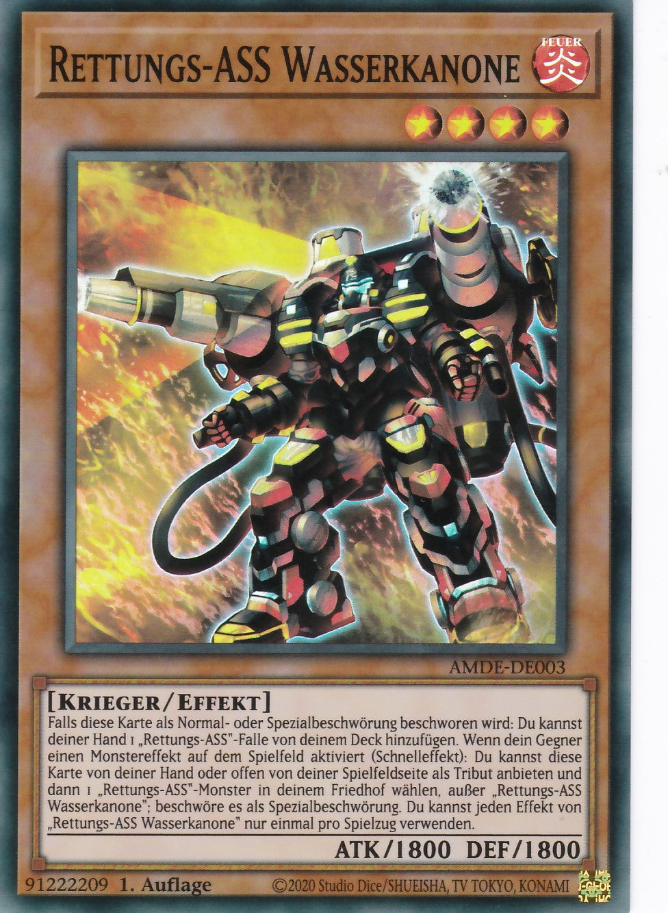 Rettungs-ASS Wasserkanone - AMDE-DE003 - Super Rare - Deutsch - 1. Auflage - Amazing Defenders