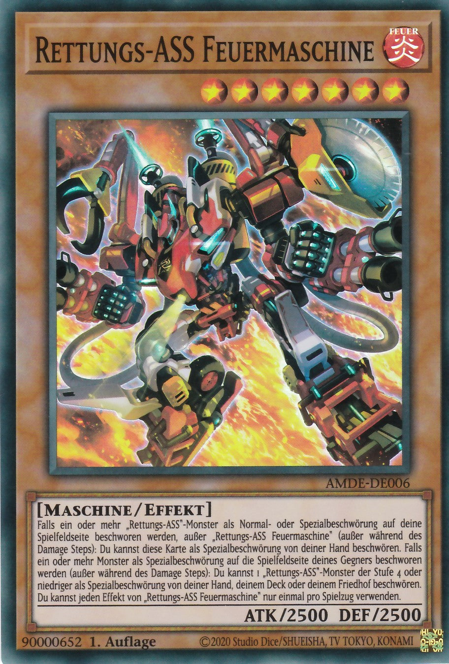 Rettungs-ASS Feuermaschine - AMDE-DE006 - Super Rare - Deutsch - 1. Auflage - Amazing Defenders