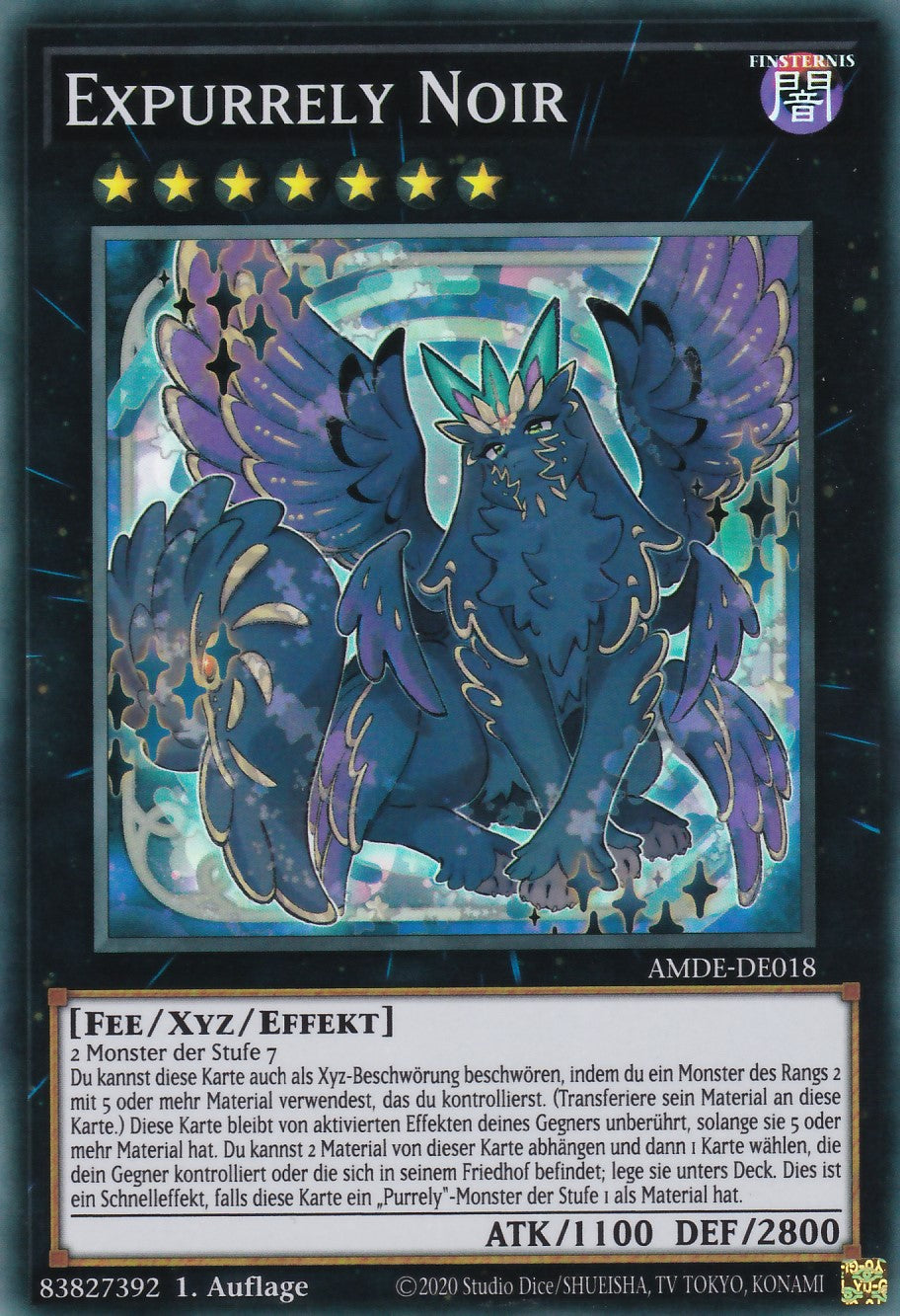 Expurrely Noir - AMDE-DE018 - Super Rare - Deutsch - 1. Auflage - Amazing Defenders