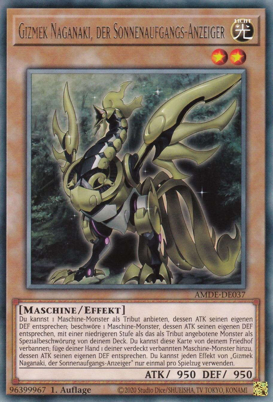 Gizmek Naganaki, der Sonnenaufgangs-Anzeiger - AMDE-DE037 - Rare - Deutsch - 1. Auflage - Amazing Defenders