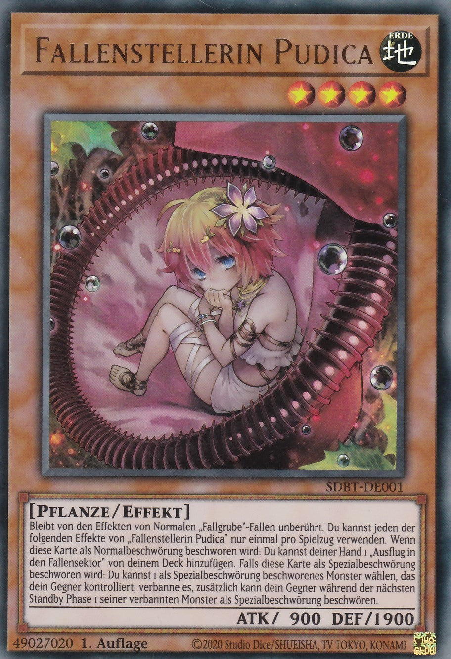 Fallenstellerin Pudica - SDBT-DE001 - Ultra Rare - Deutsch - 1. Auflage - Structure Deck: Beware of Traptrix