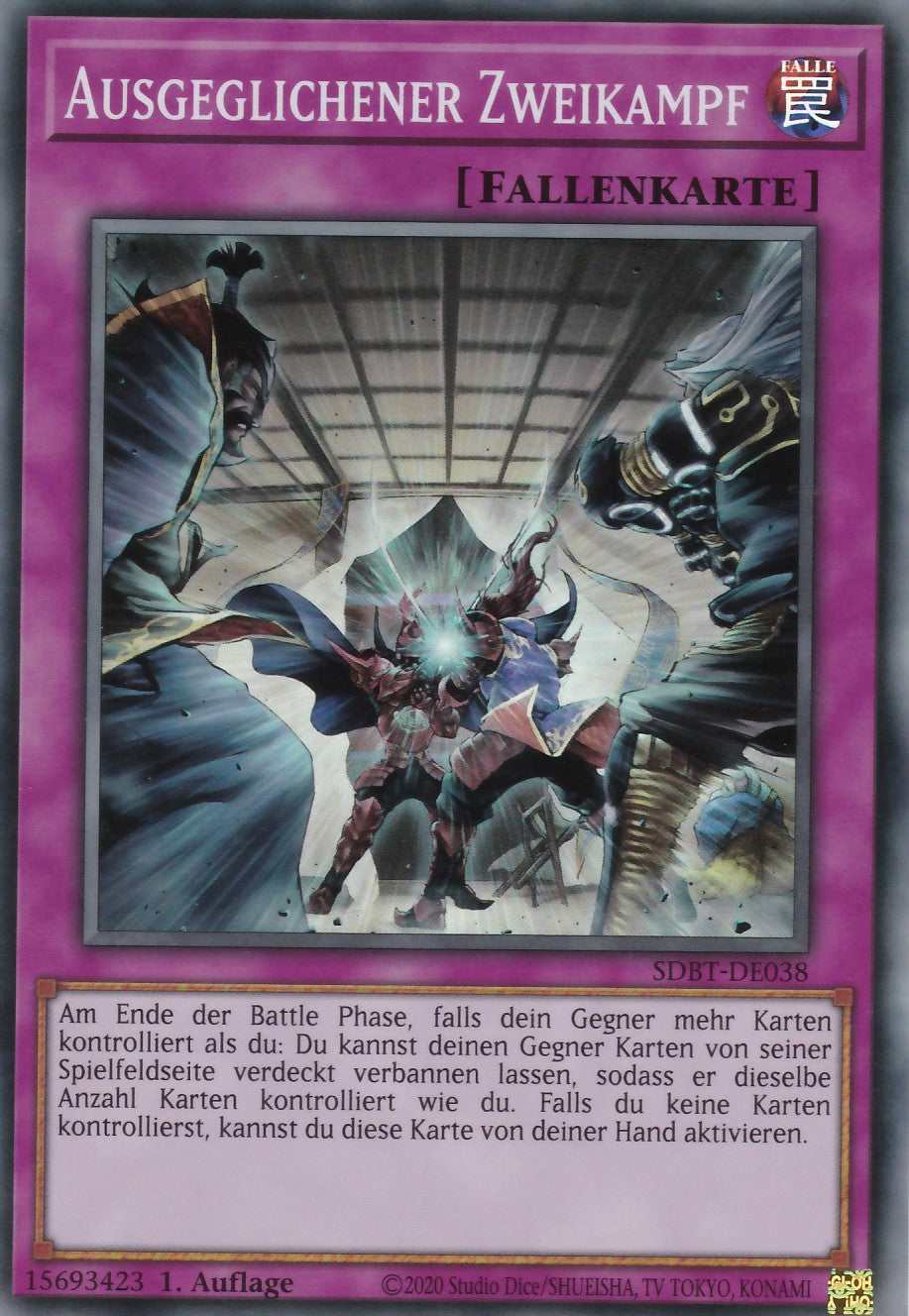 Ausgeglichener Zweikampf - SDBT-DE038 - Super Rare - Deutsch - 1. Auflage - Structure Deck: Beware of Traptrix