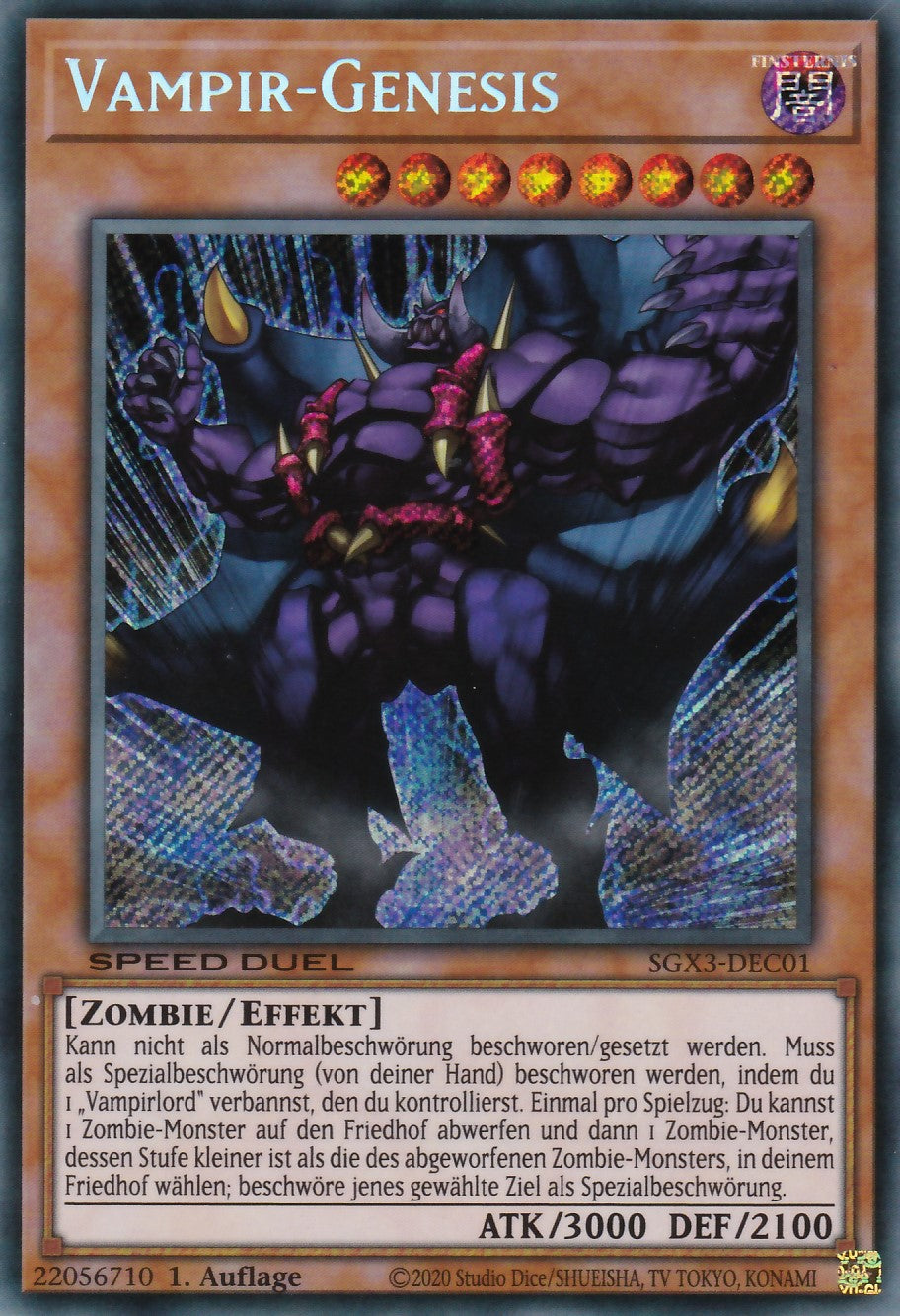 Vampir-Genesis - SGX3-DEC01 - Secret Rare - 1. Auflage - Deutsch - Speed Duel GX: Duelists of Shadows