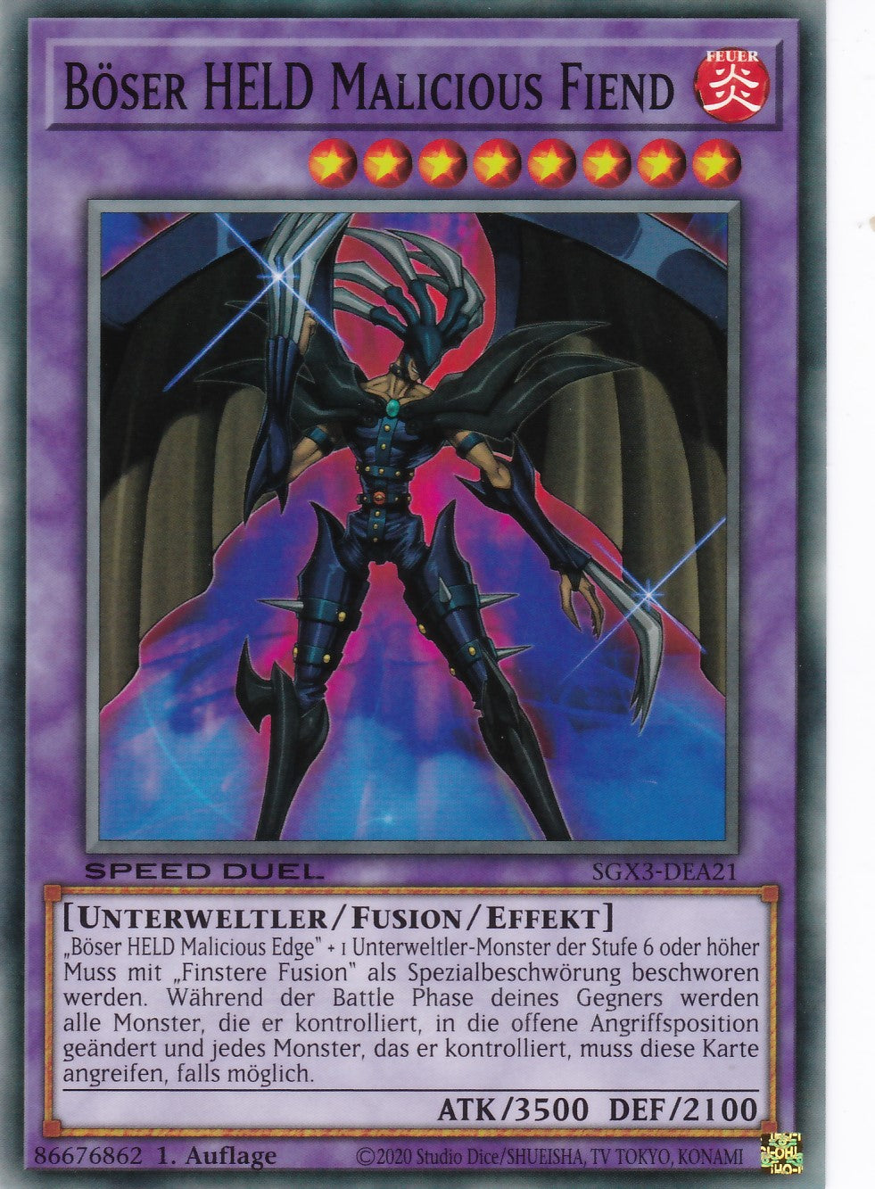Böser HELD Malicious Fiend - SGX3-DEA21 - Common - 1. Auflage - Deutsch - Speed Duel GX: Duelists of Shadows