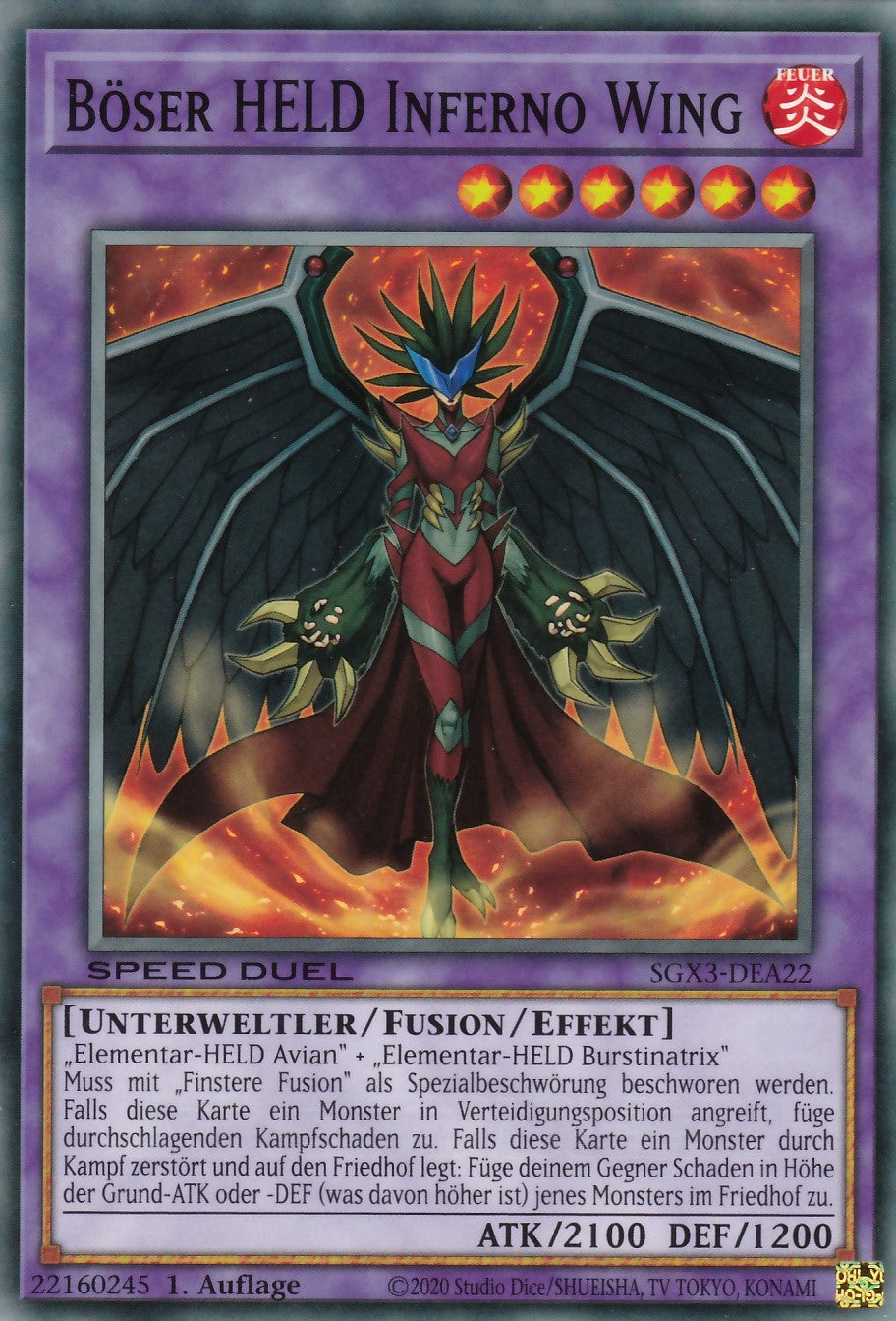 Böser HELD Inferno Wing - SGX3-DEA22 - Common - 1. Auflage - Deutsch - Speed Duel GX: Duelists of Shadows