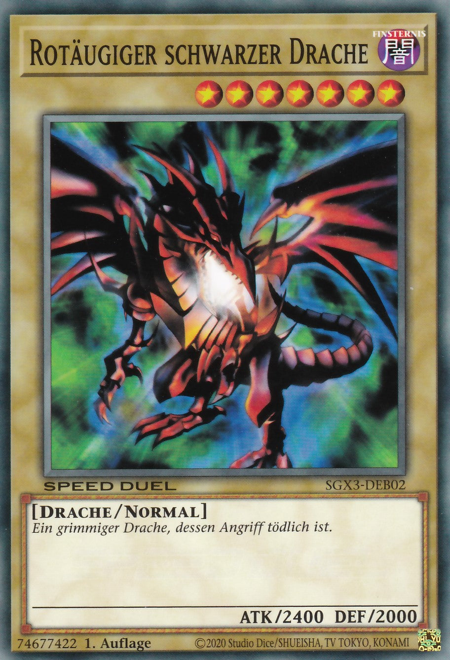 Rotäugiger schwarzer Drache - SGX3-DEB02 - Common - 1. Auflage - Deutsch - Speed Duel GX: Duelists of Shadows