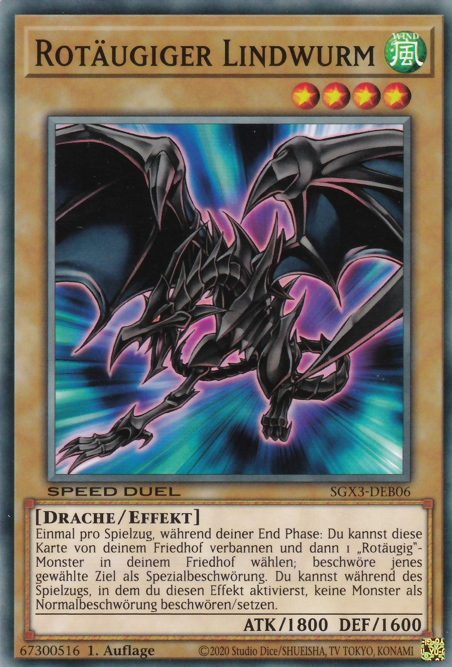 Rotäugiger Lindwurm - SGX3-DEB06 - Common - 1. Auflage - Deutsch - Speed Duel GX: Duelists of Shadows