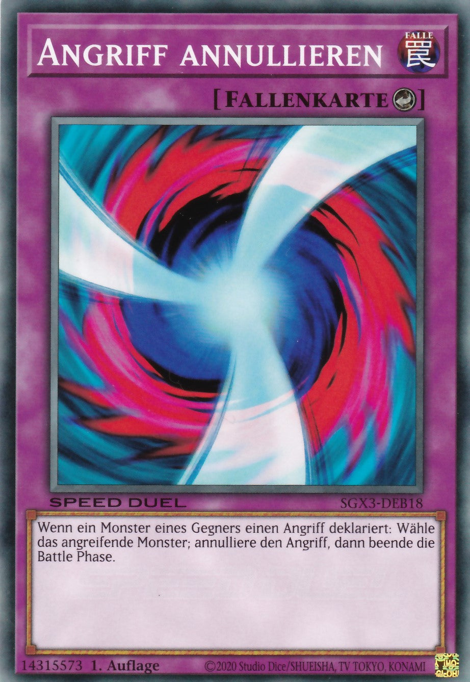 Angriff annullieren - SGX3-DEB18 - Common - 1. Auflage - Deutsch - Speed Duel GX: Duelists of Shadows