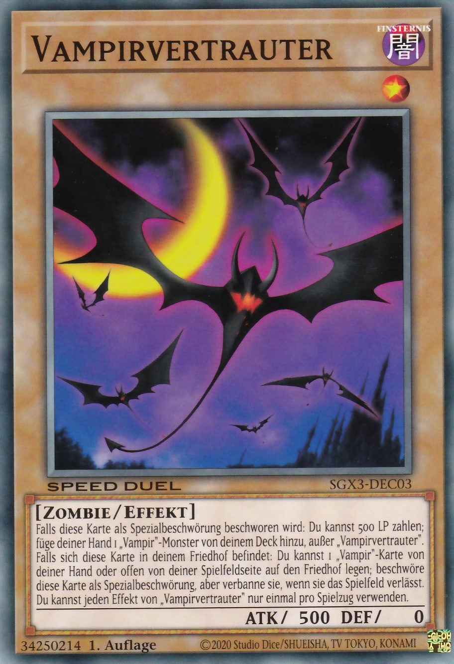 Vampirvertrauter - SGX3-DEC03 - Common - 1. Auflage - Deutsch - Speed Duel GX: Duelists of Shadows