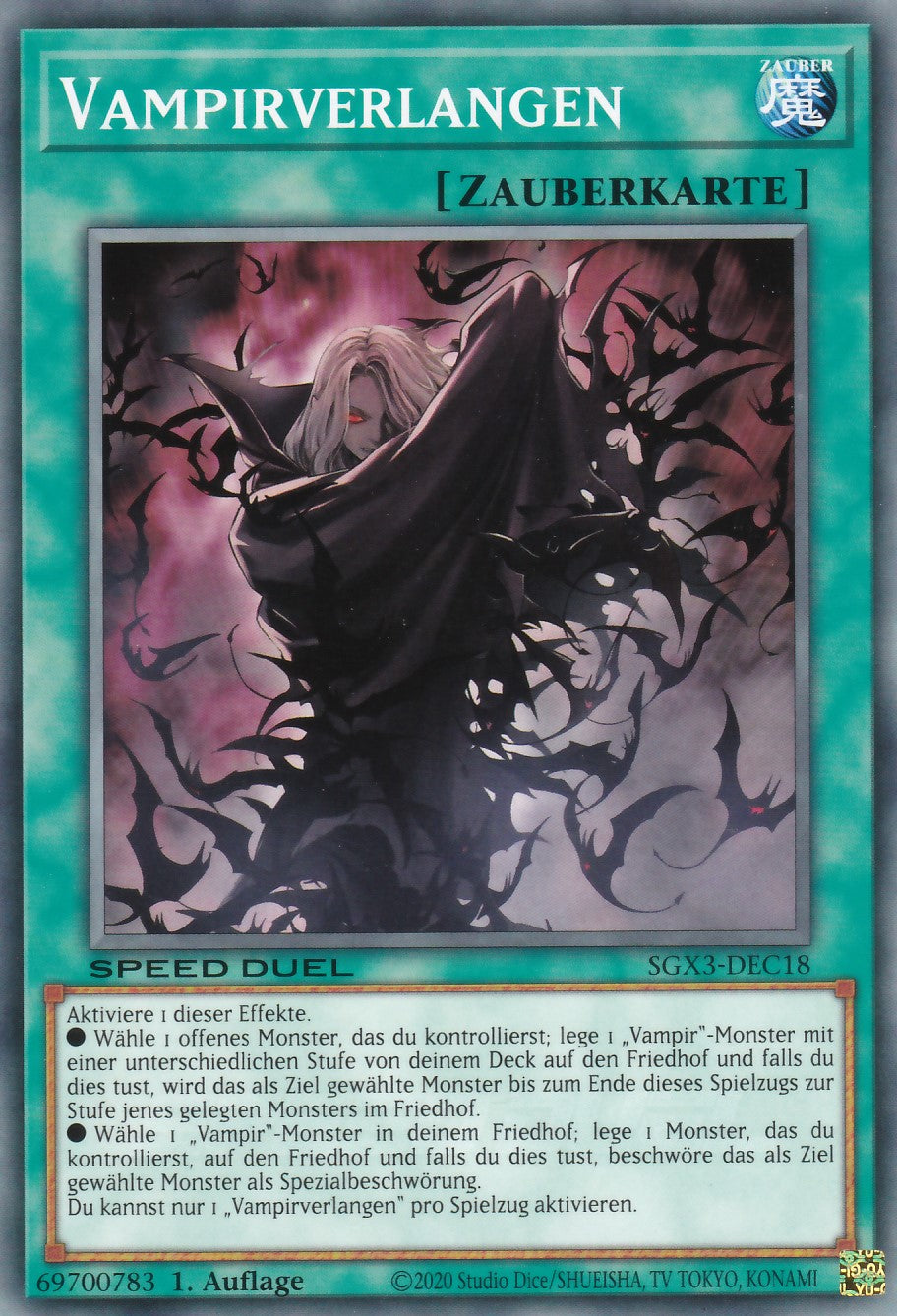 Vampirverlangen - SGX3-DEC18 - Common - 1. Auflage - Deutsch - Speed Duel GX: Duelists of Shadows