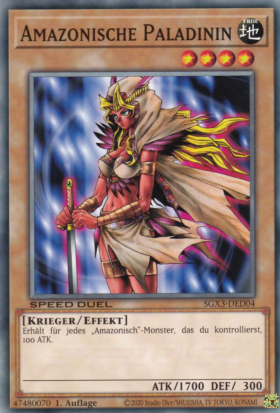 Amazonische Paladinin - SGX3-DED04 - Common - 1. Auflage - Deutsch - Speed Duel GX: Duelists of Shadows