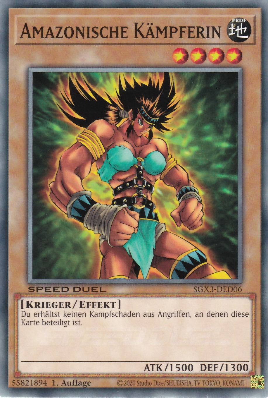 Amazonische Kämpferin - SGX3-DED06 - Common - 1. Auflage - Deutsch - Speed Duel GX: Duelists of Shadows