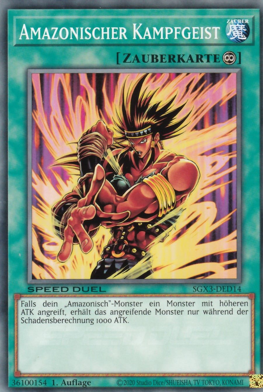 Amazonischer Kampfgeist - SGX3-DED14 - Common - 1. Auflage - Deutsch - Speed Duel GX: Duelists of Shadows