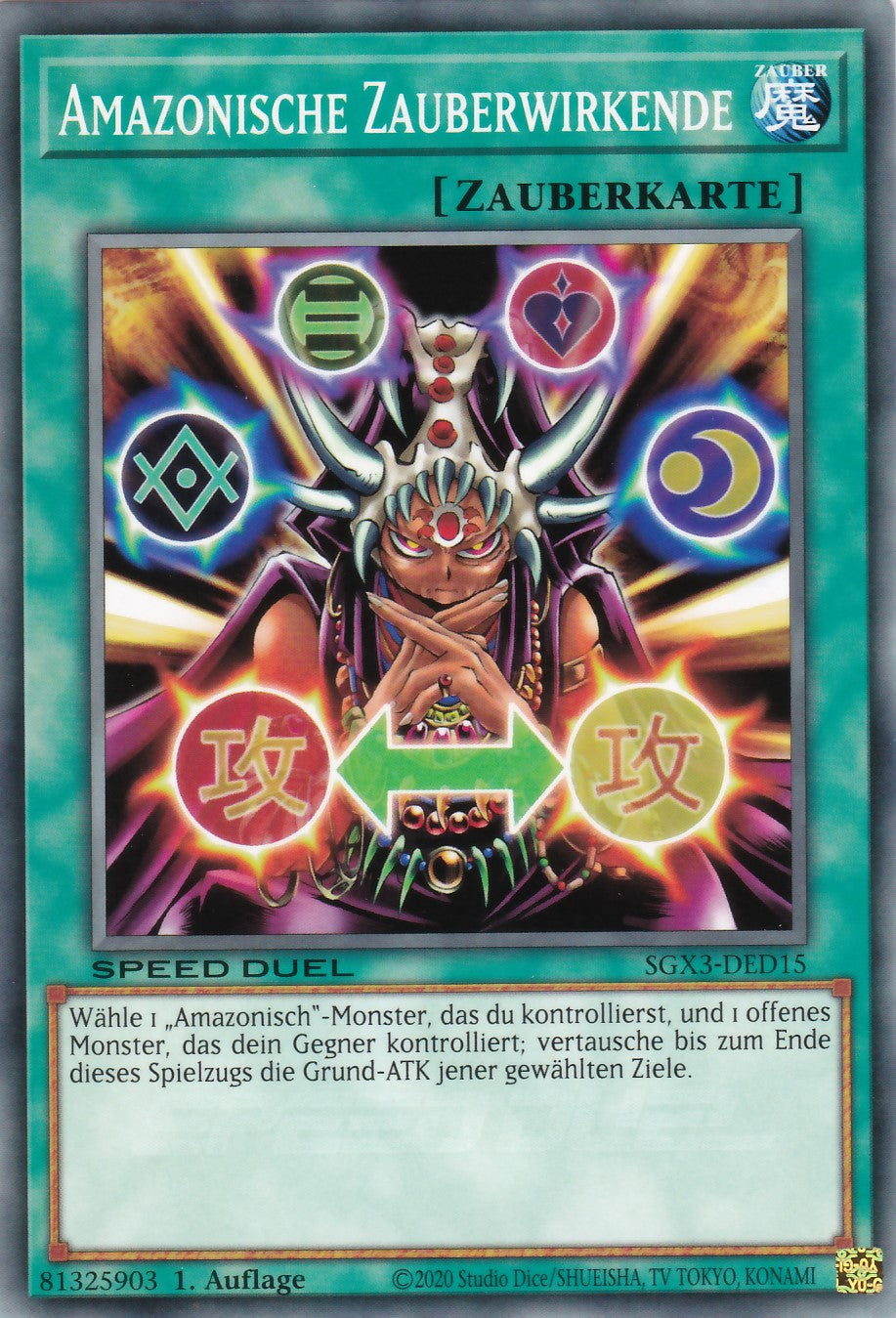 Amazonische Zauberwirkende - SGX3-DED15 - Common - 1. Auflage - Deutsch - Speed Duel GX: Duelists of Shadows