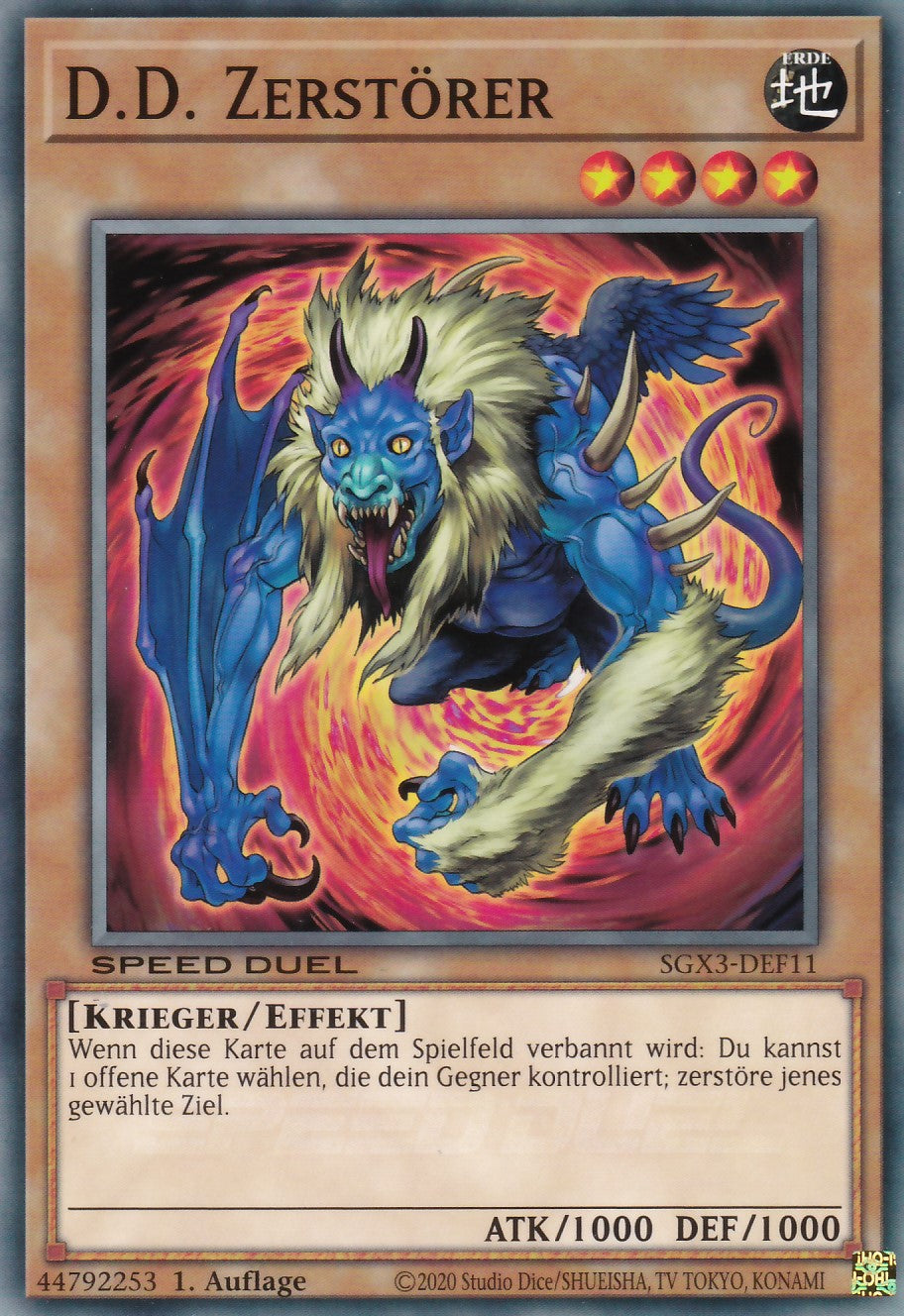 D.D. Zerstörer - SGX3-DEF11 - Common - 1. Auflage - Deutsch - Speed Duel GX: Duelists of Shadows