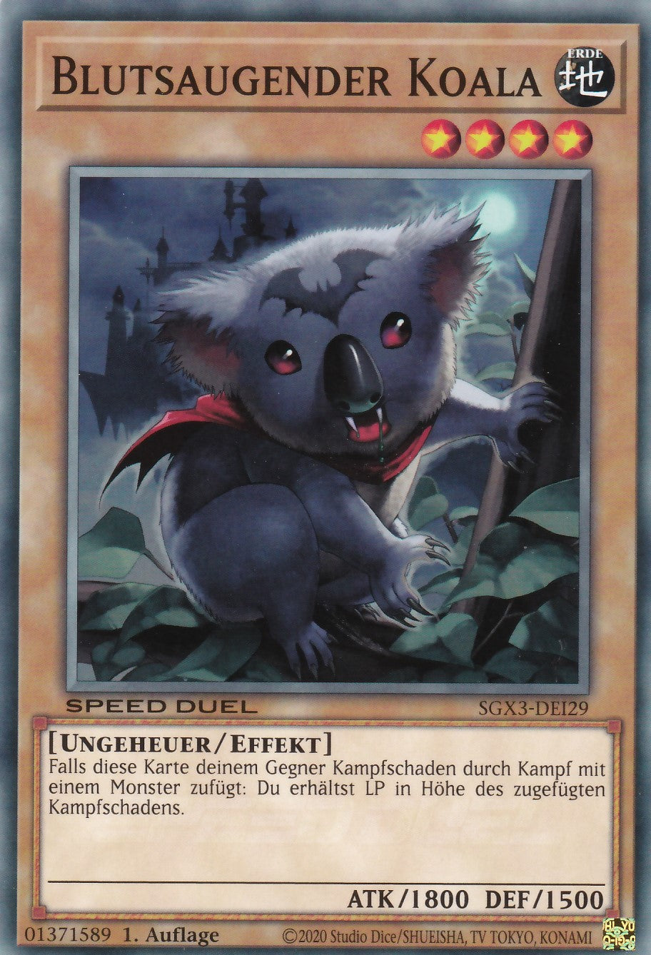 Blutsaugender Koala - SGX3-DEI29 - Common - 1. Auflage - Deutsch - Speed Duel GX: Duelists of Shadows