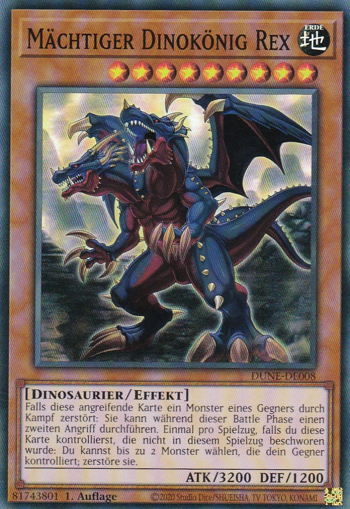 Mächtiger Dinokönig Rex - DUNE-DE008 - Super Rare - 1. Auflage - Deutsch - Duelist Nexus