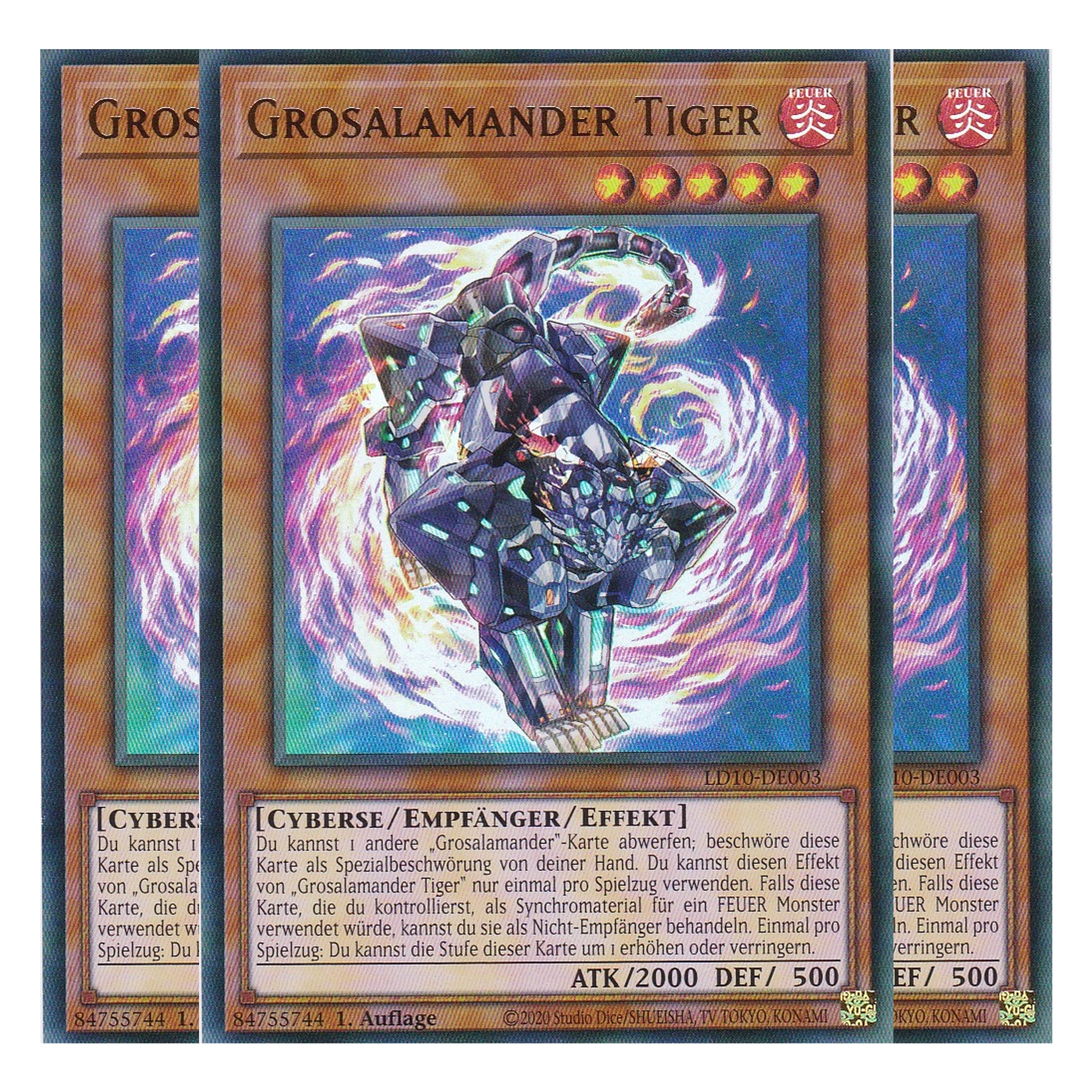 Grosalamander Tiger - LD10-DE003 - Ultra Rare - Deutsch - 1. Auflage - Legendary Duelists: Soulburning Volcano - Playset (3 Kopien)