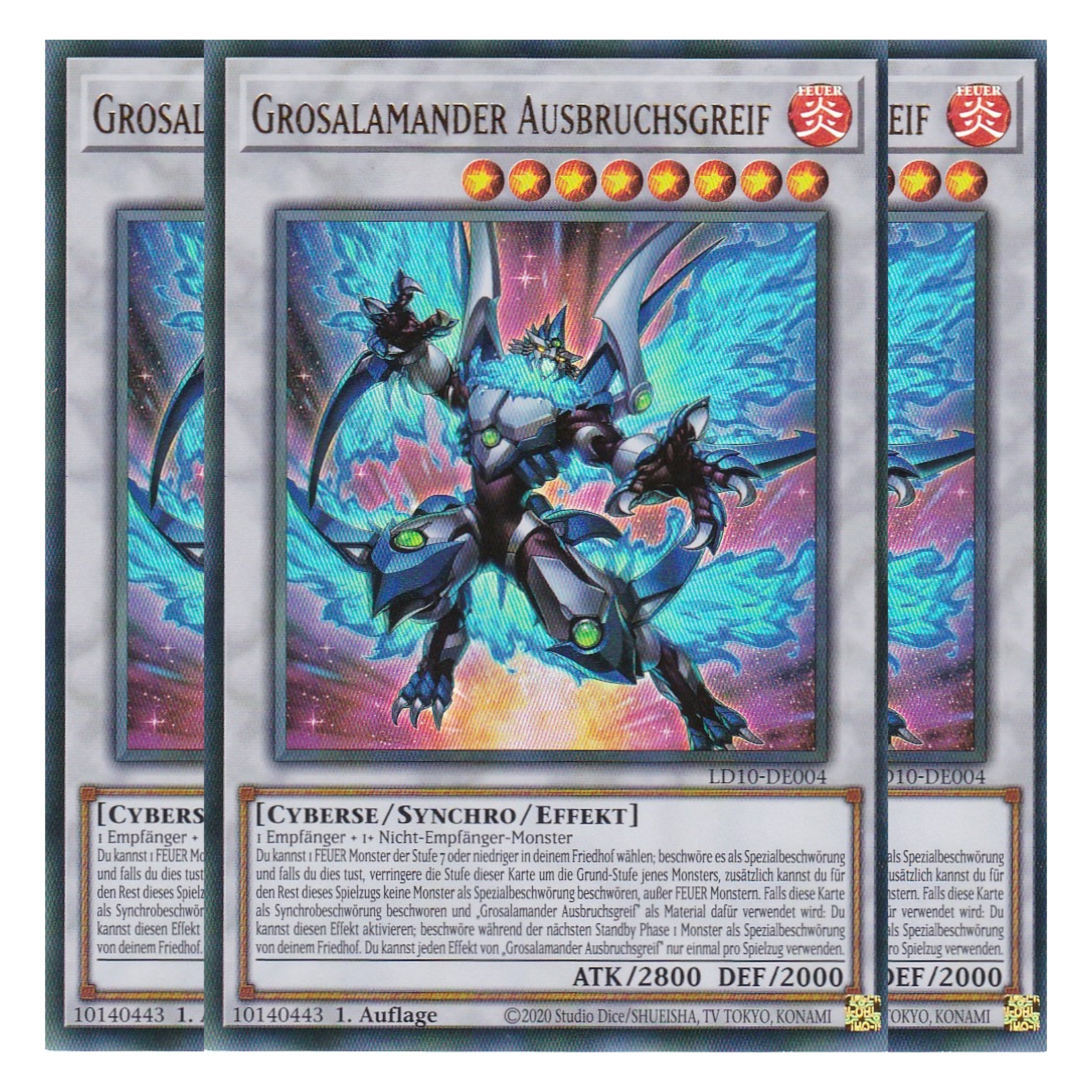 Grosalamander Ausbruchsgreif - LD10-DE004 - Ultra Rare - Deutsch - 1. Auflage - Legendary Duelists: Soulburning Volcano - Playset (3 Kopien)