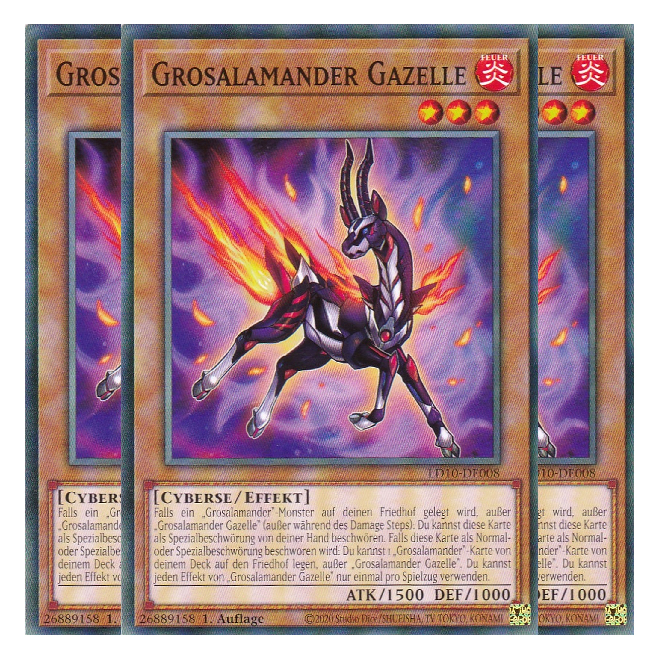 Grosalamander Gazelle - LD10-DE008 - Common - Deutsch - 1. Auflage - Legendary Duelists: Soulburning Volcano - Playset (3 Kopien)