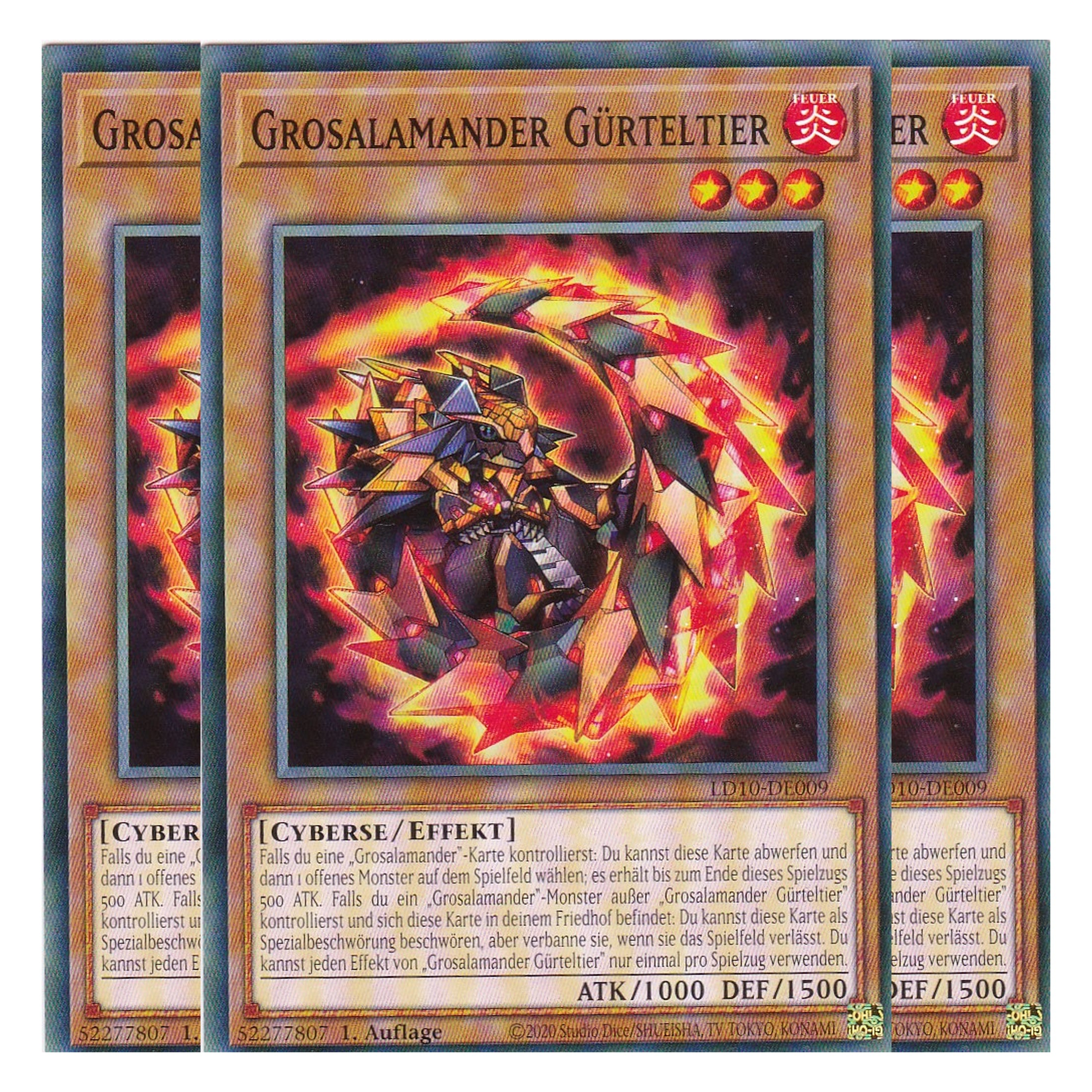Grosalamander Gürteltier - LD10-DE009 - Common - Deutsch - 1. Auflage - Legendary Duelists: Soulburning Volcano - Playset (3 Kopien)