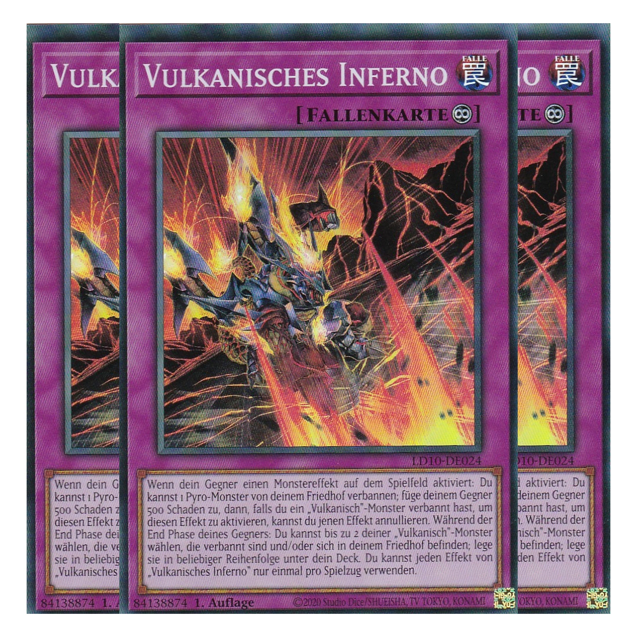 Vulkanisches Inferno - LD10-DE024 - Super Rare - Deutsch - 1. Auflage - Legendary Duelists: Soulburning Volcano - Playset (3 Kopien)