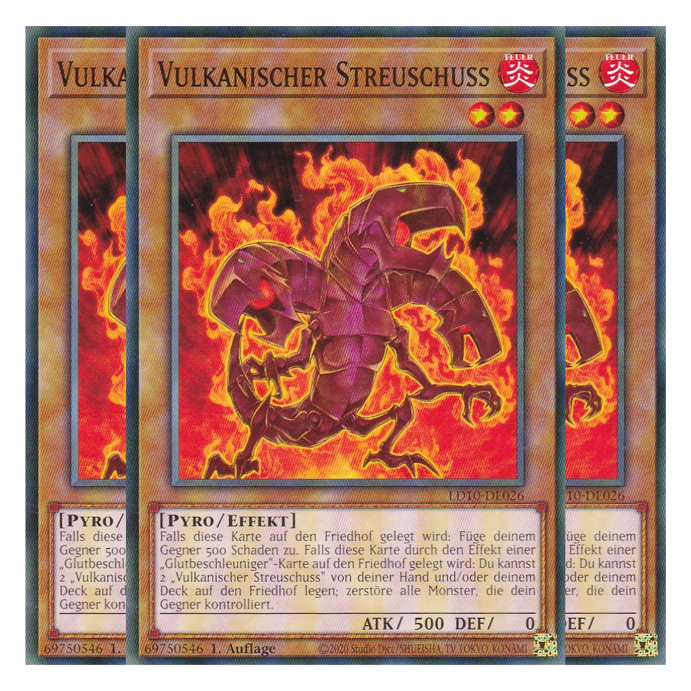 Vulkanischer Streuschuss - LD10-DE026 - Common - Deutsch - 1. Auflage - Legendary Duelists: Soulburning Volcano - Playset (3 Kopien)