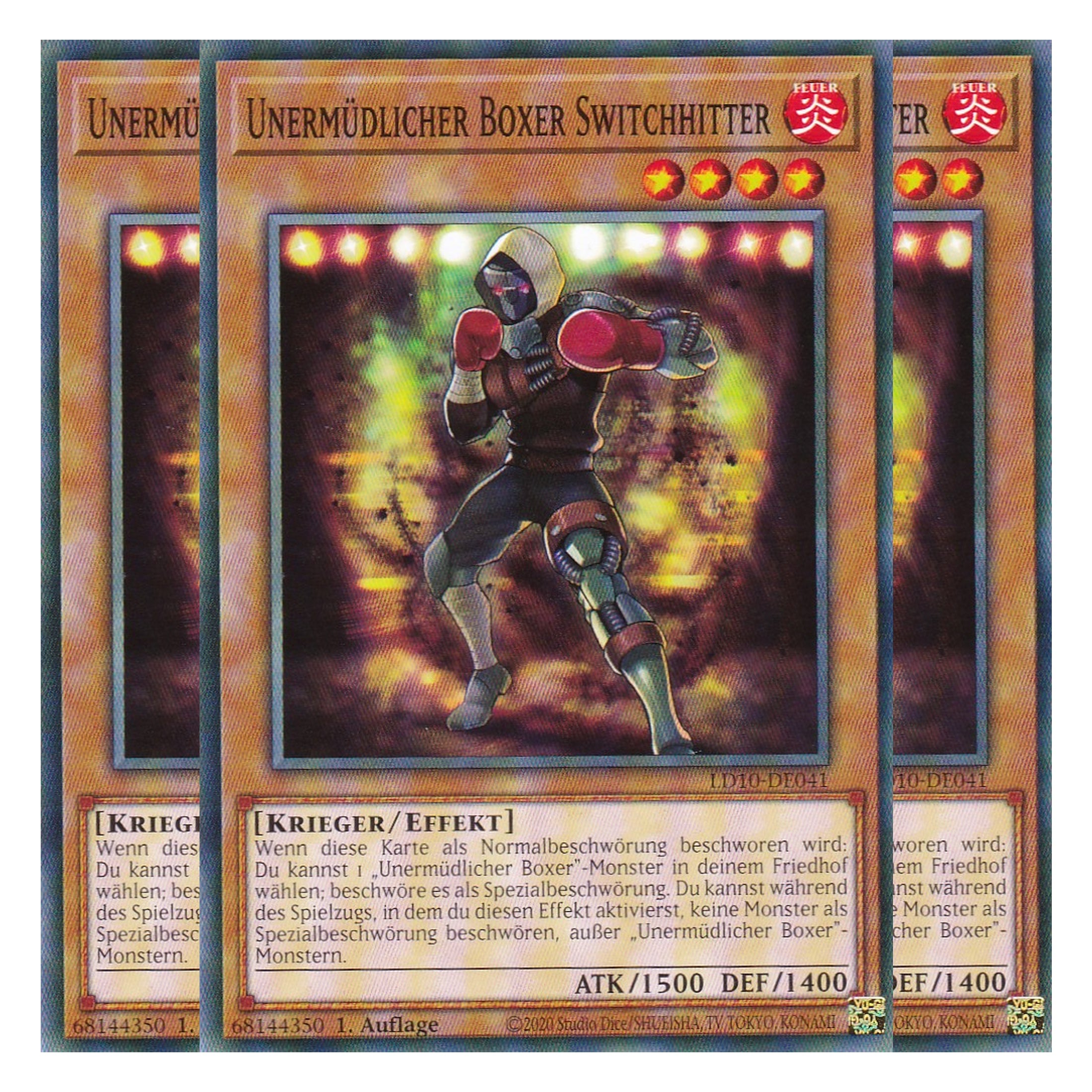 Unermüdlicher Boxer Switchhitter - LD10-DE041 - Common - Deutsch - 1. Auflage - Legendary Duelists: Soulburning Volcano - Playset (3 Kopien)