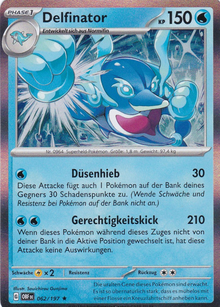Delfinator - OBF 062 / 197 - Rare - Karmesin & Purpur - Obsidianflammen  - Pokemon