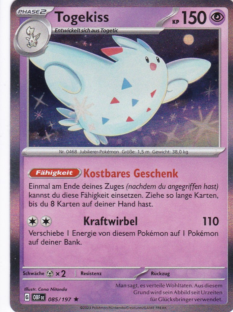 Togekiss - OBF 085 / 197 - Rare - Karmesin & Purpur - Obsidianflammen  - Pokemon