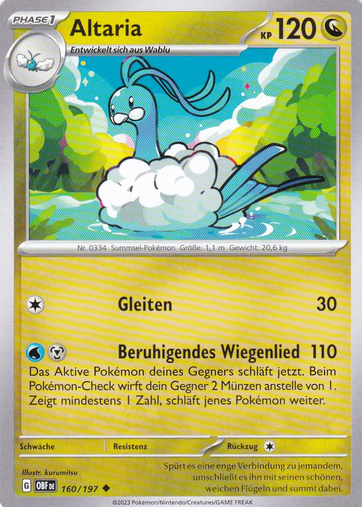 Altaria - OBF 160 / 197 - Uncommon - Karmesin & Purpur - Obsidianflammen  - Pokemon