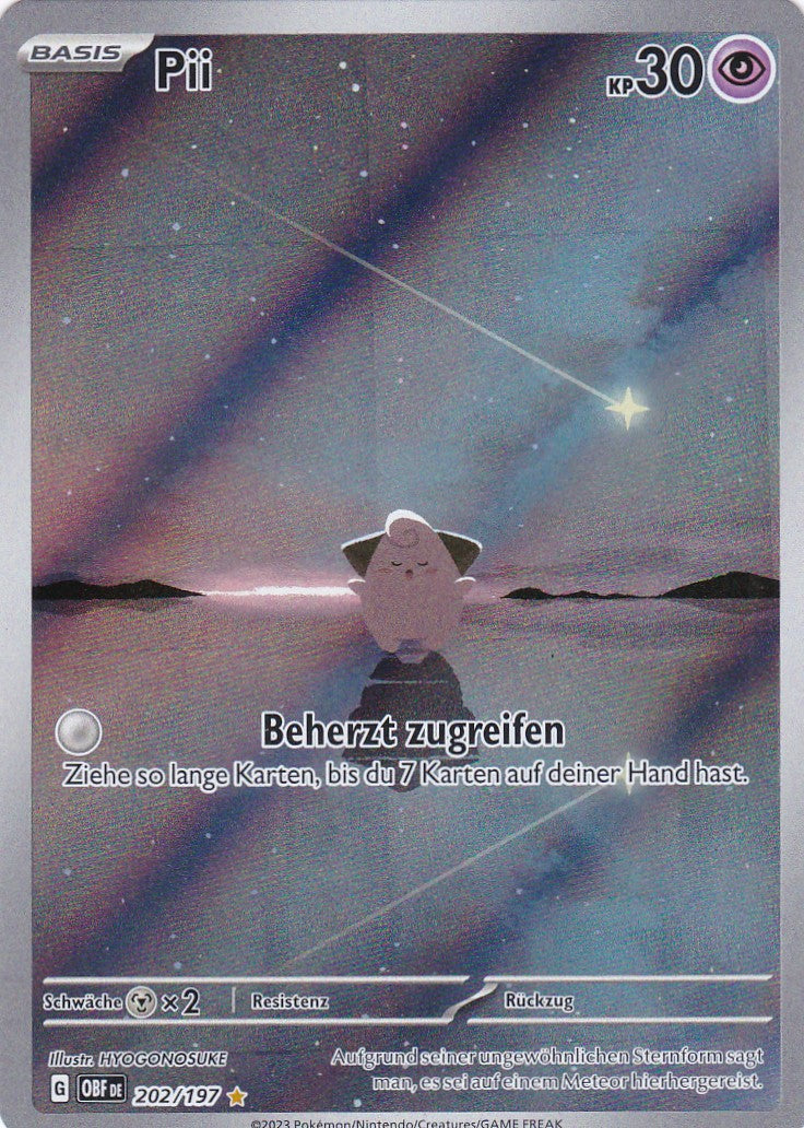 Pii - OBF 202 / 197 - Illustration Rare - Karmesin & Purpur - Obsidianflammen  - Pokemon