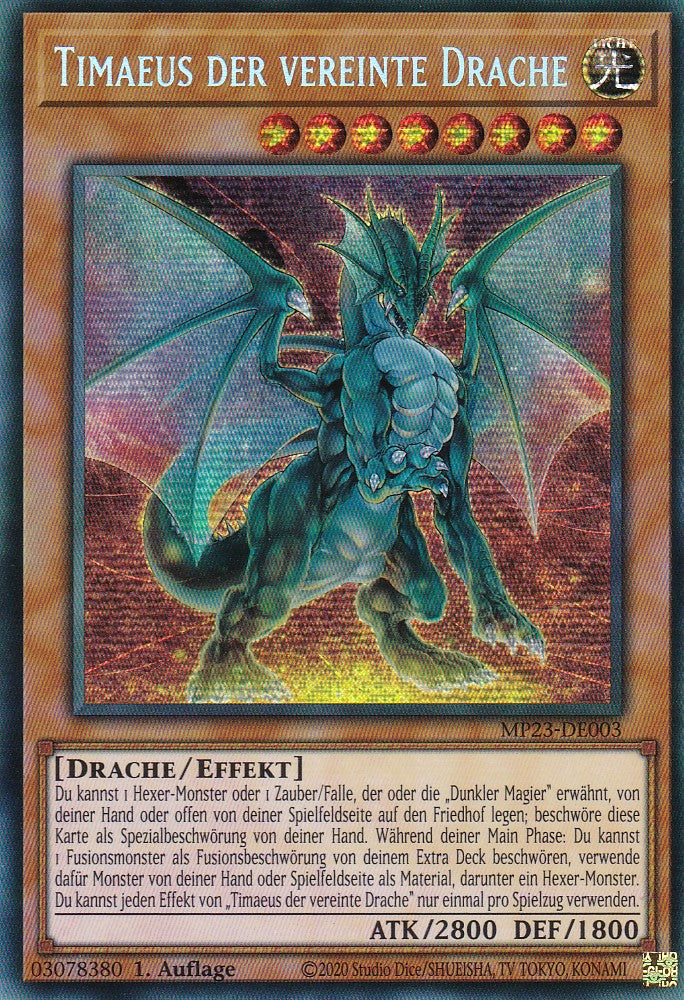 Timaeus der vereinte Drache - MP23-DE003 - Secret Rare - 1. Auflage - Deutsch - 25th Anniversary Tin: Dueling Heroes