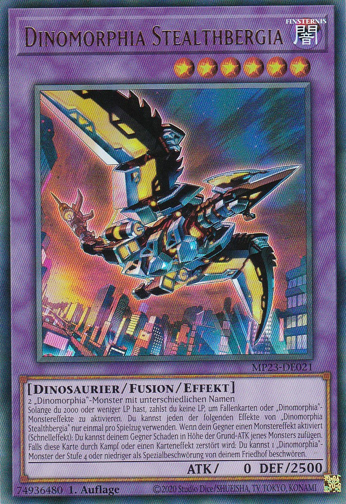 Dinomorphia Stealthbergia - MP23-DE021 - Ultra Rare - 1. Auflage - Deutsch - 25th Anniversary Tin: Dueling Heroes