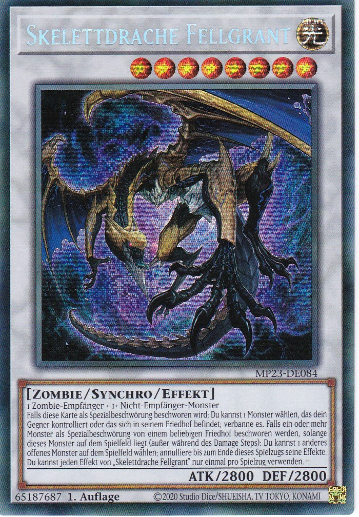 Skelettdrache Fellgrant - MP23-DE084 - Secret Rare - 1. Auflage - Deutsch - 25th Anniversary Tin: Dueling Heroes