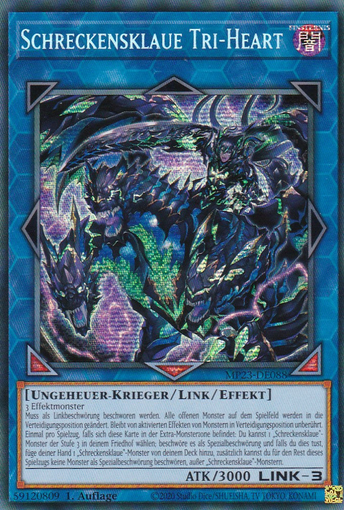 Schreckensklaue Tri-Heart - MP23-DE088 - Secret Rare - 1. Auflage - Deutsch - 25th Anniversary Tin: Dueling Heroes