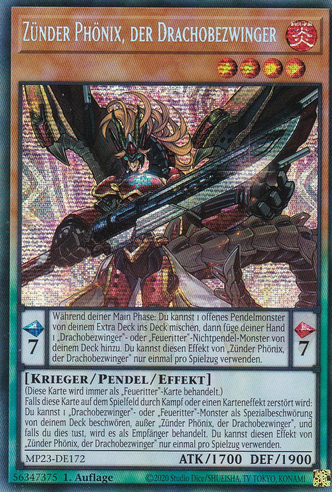 Zünder Phönix, der Drachobezwinger - MP23-DE172 - Secret Rare - 1. Auflage - Deutsch - 25th Anniversary Tin: Dueling Heroes